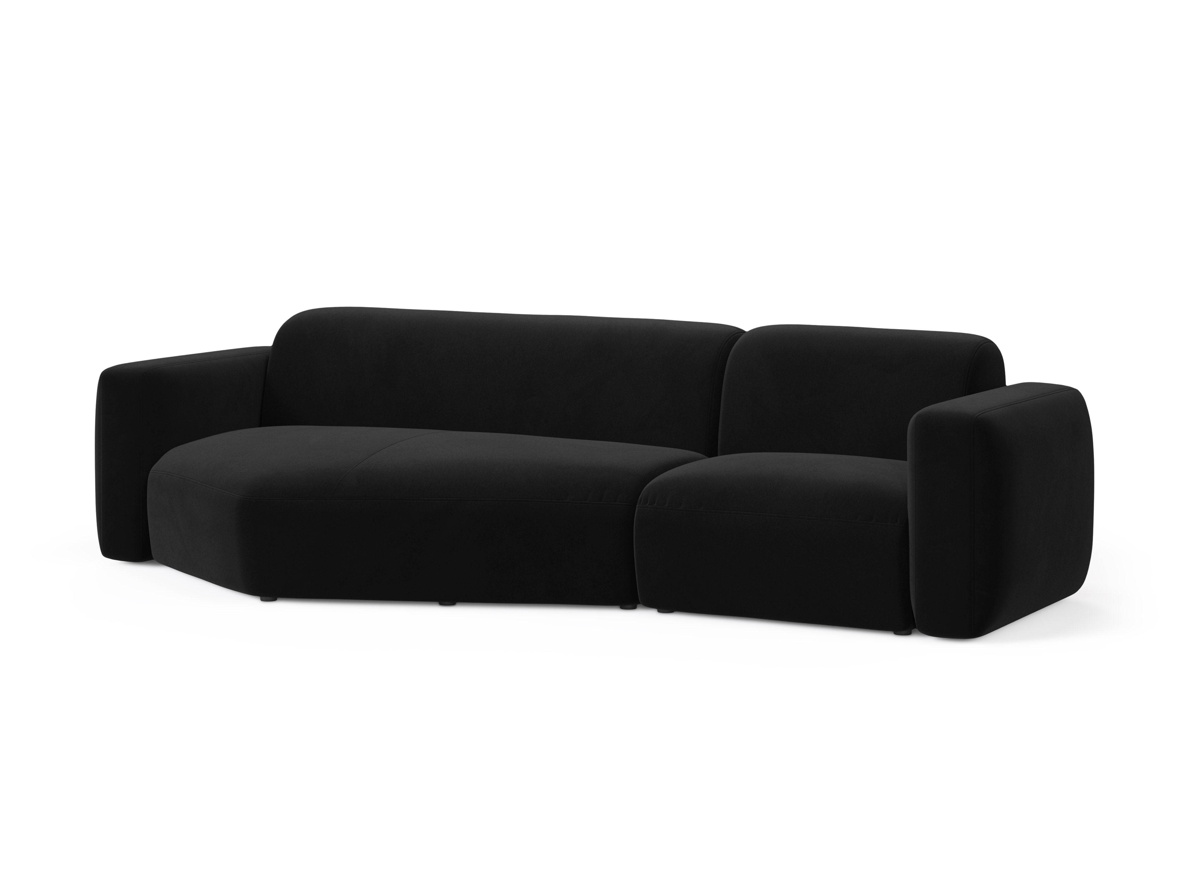 Left-facing velvet corner sofa STRINO black
