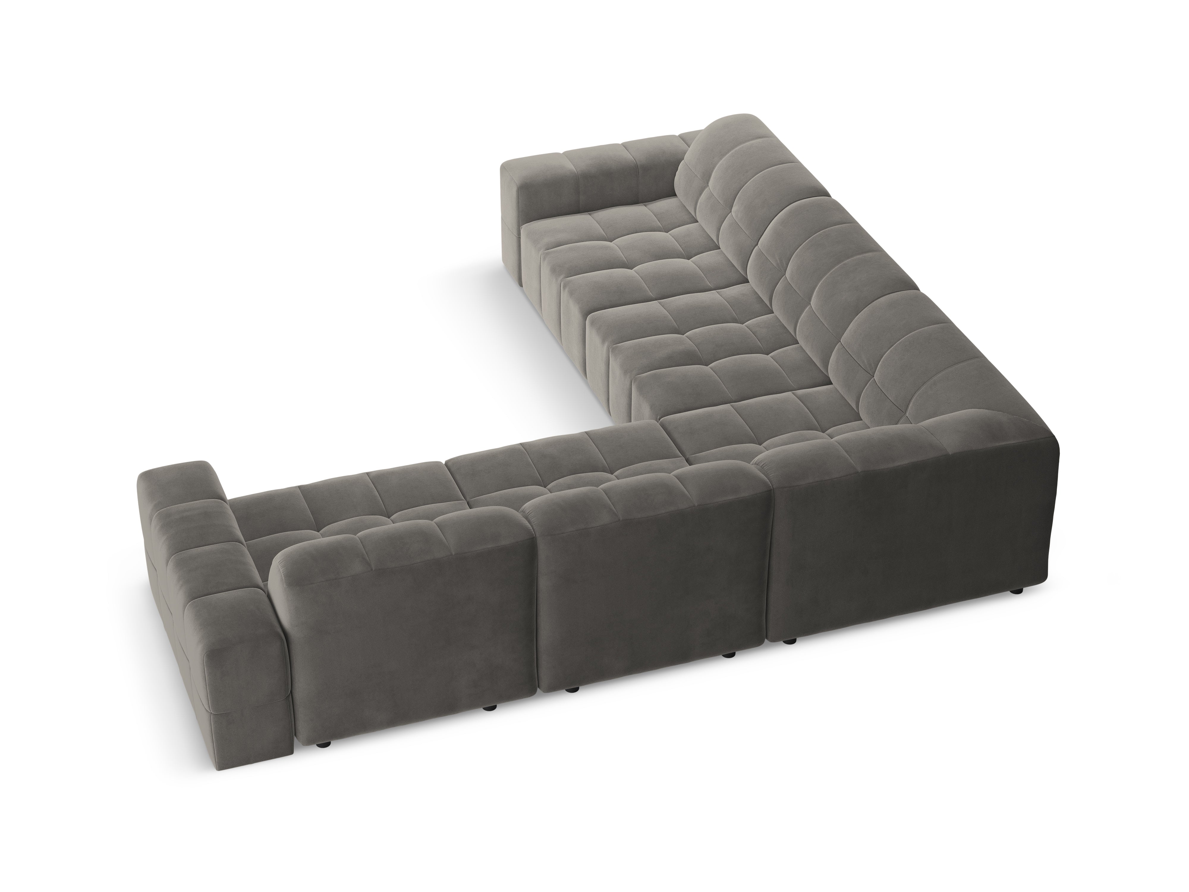 Symmetrical Velvet Corner Sofa CHICAGO Gray
