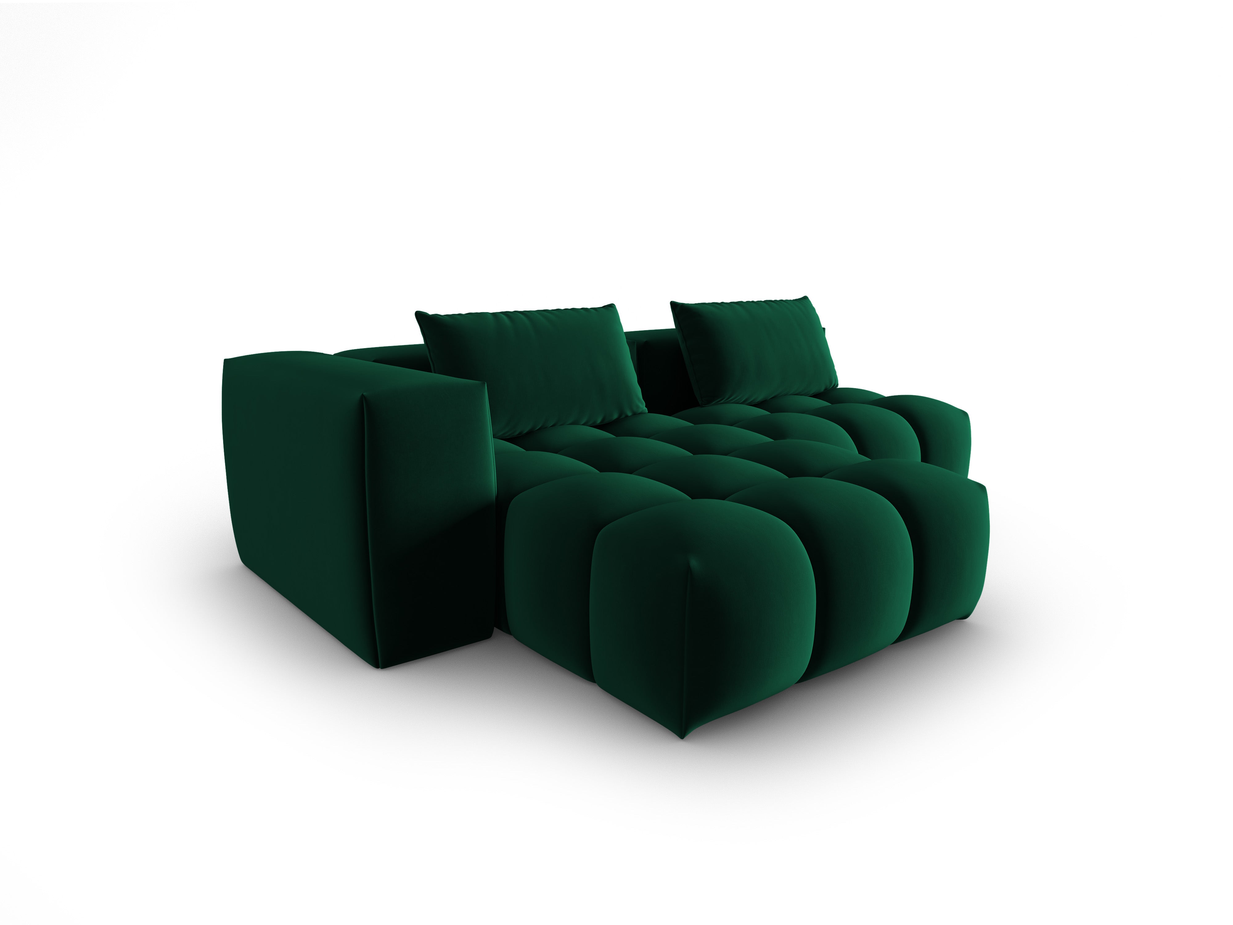 Velvet Corner Sofa 3-Seater Left-Open VERONA Bottle Green