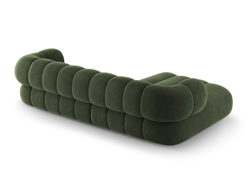 Green left-sided velvet corner sofa for 5 people KOGE