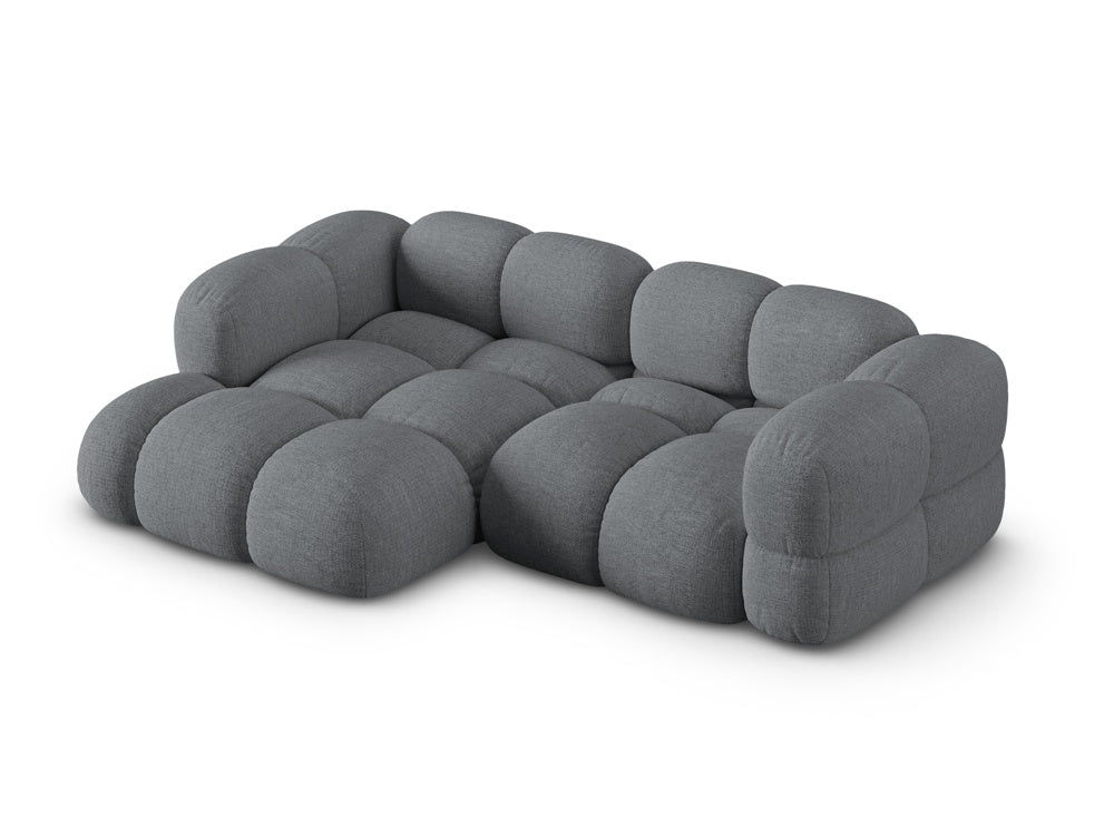 3-sitziger linker Ecksofa LORETTO grau-blau