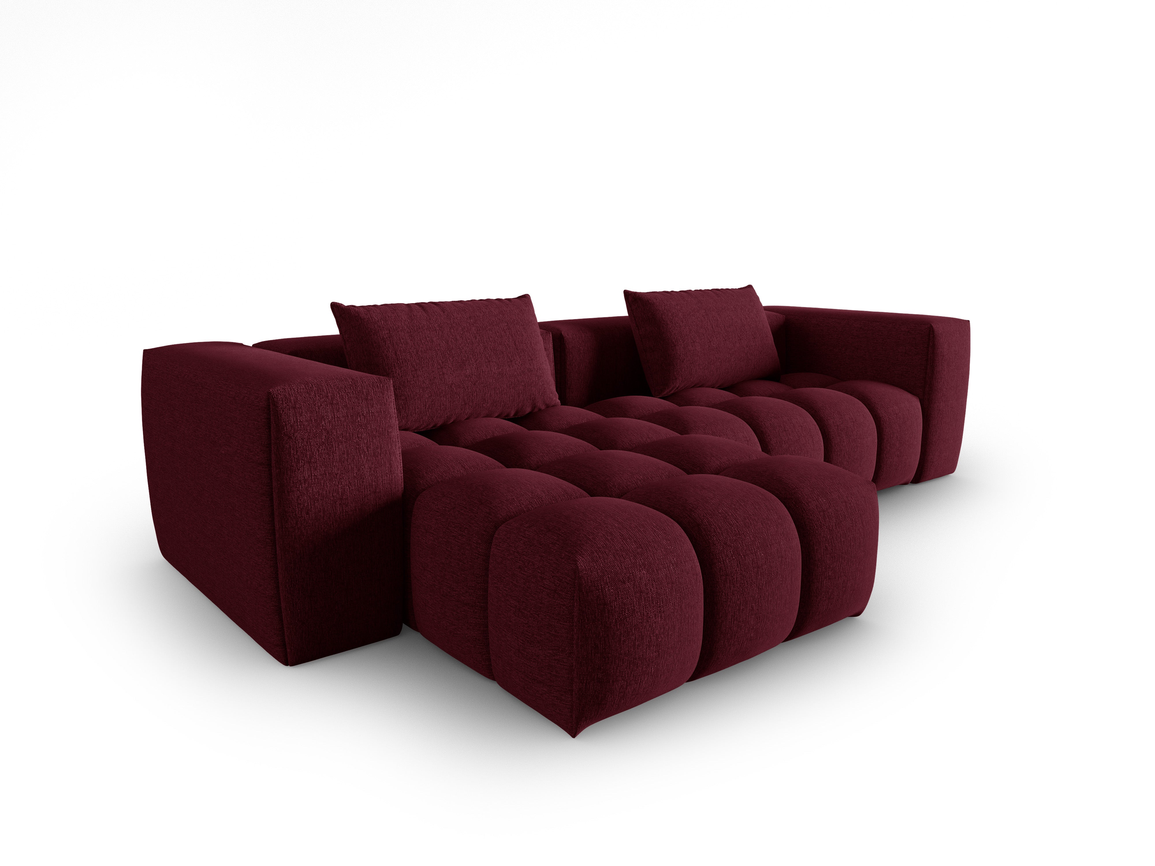 Left-facing 3-seater corner sofa VERONA burgundy