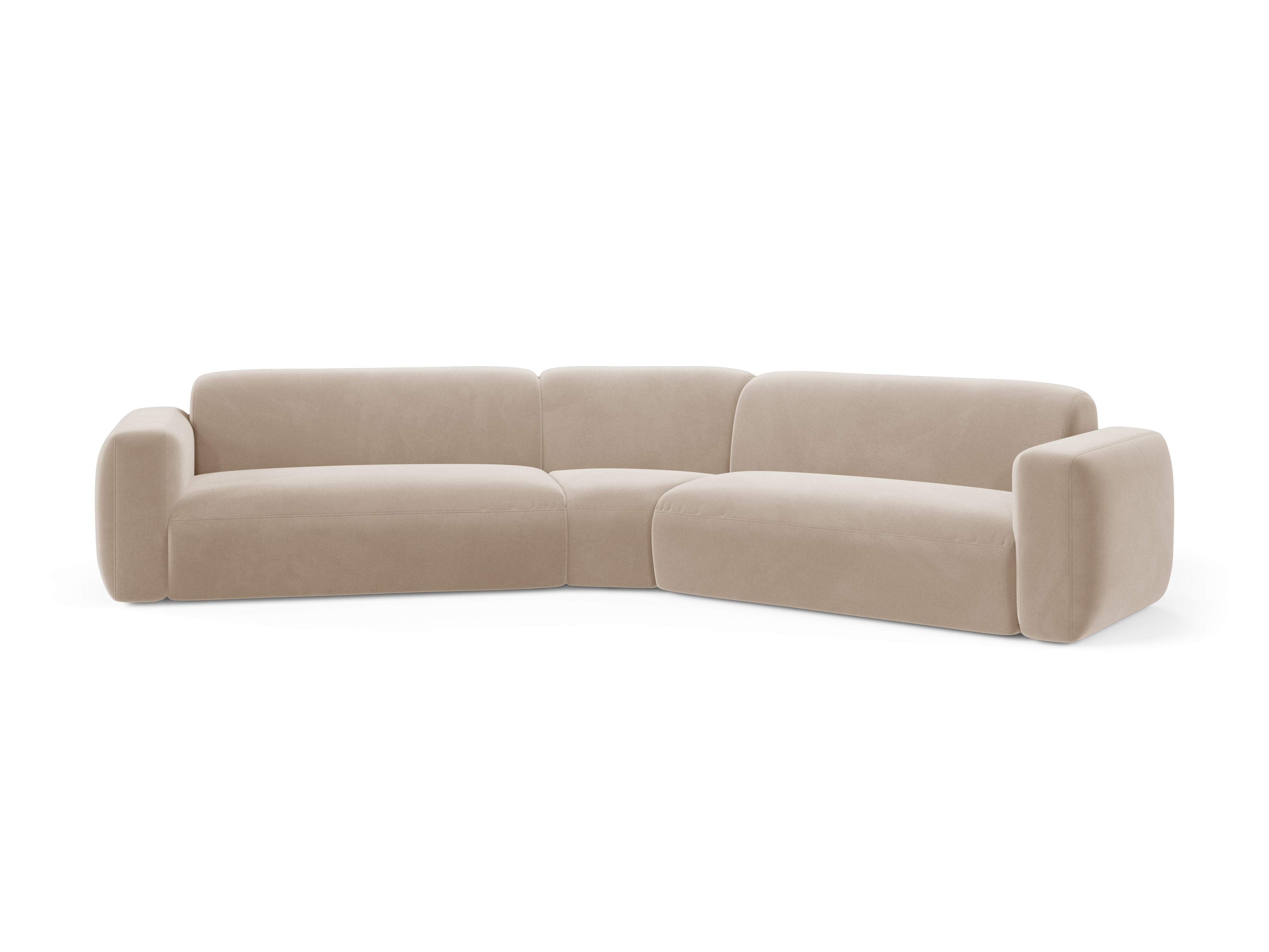 Symmetrical Velvet Corner Sofa STRINO Beige