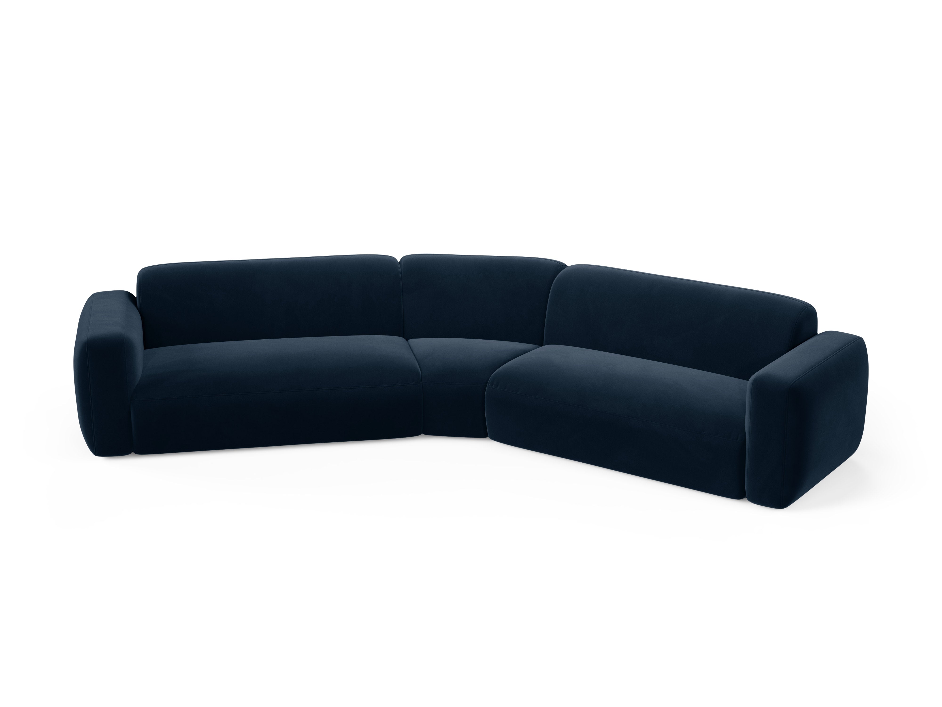 Symmetrical Velvet Corner Sofa STRINO Navy Blue