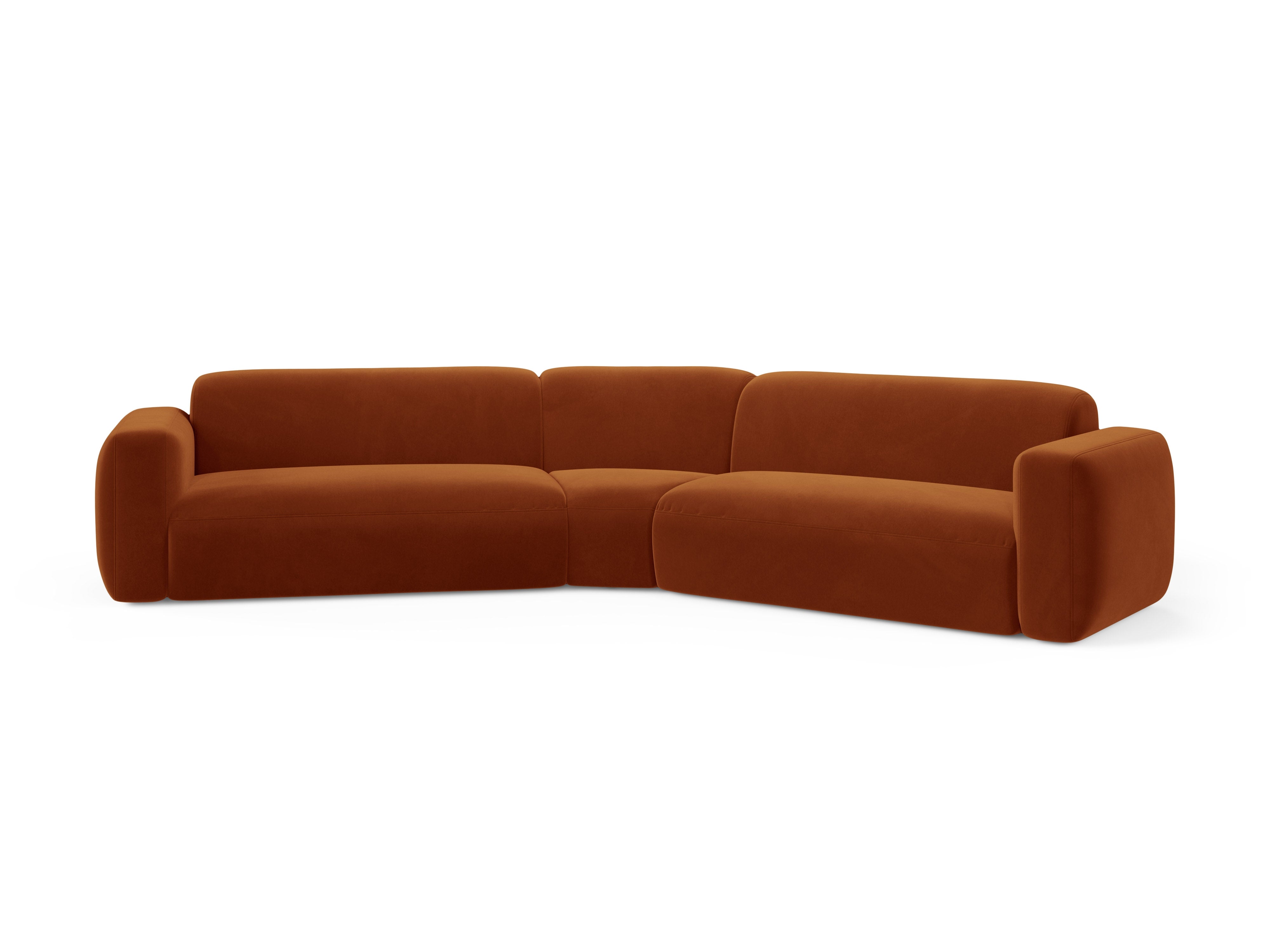 Symmetrical Velvet Corner Sofa STRINO Terracotta