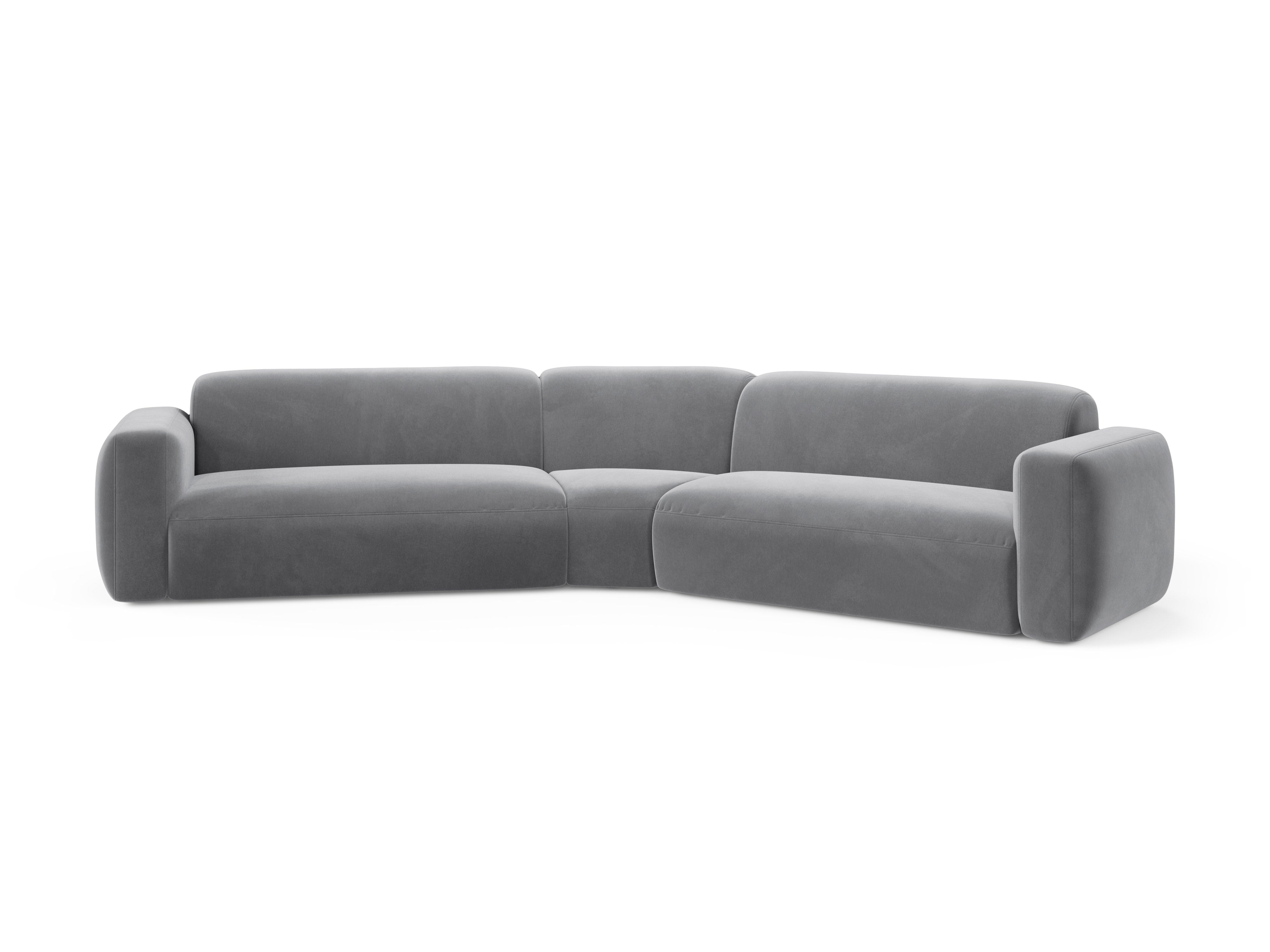 Symmetrical Velvet Corner Sofa STRINO Gray