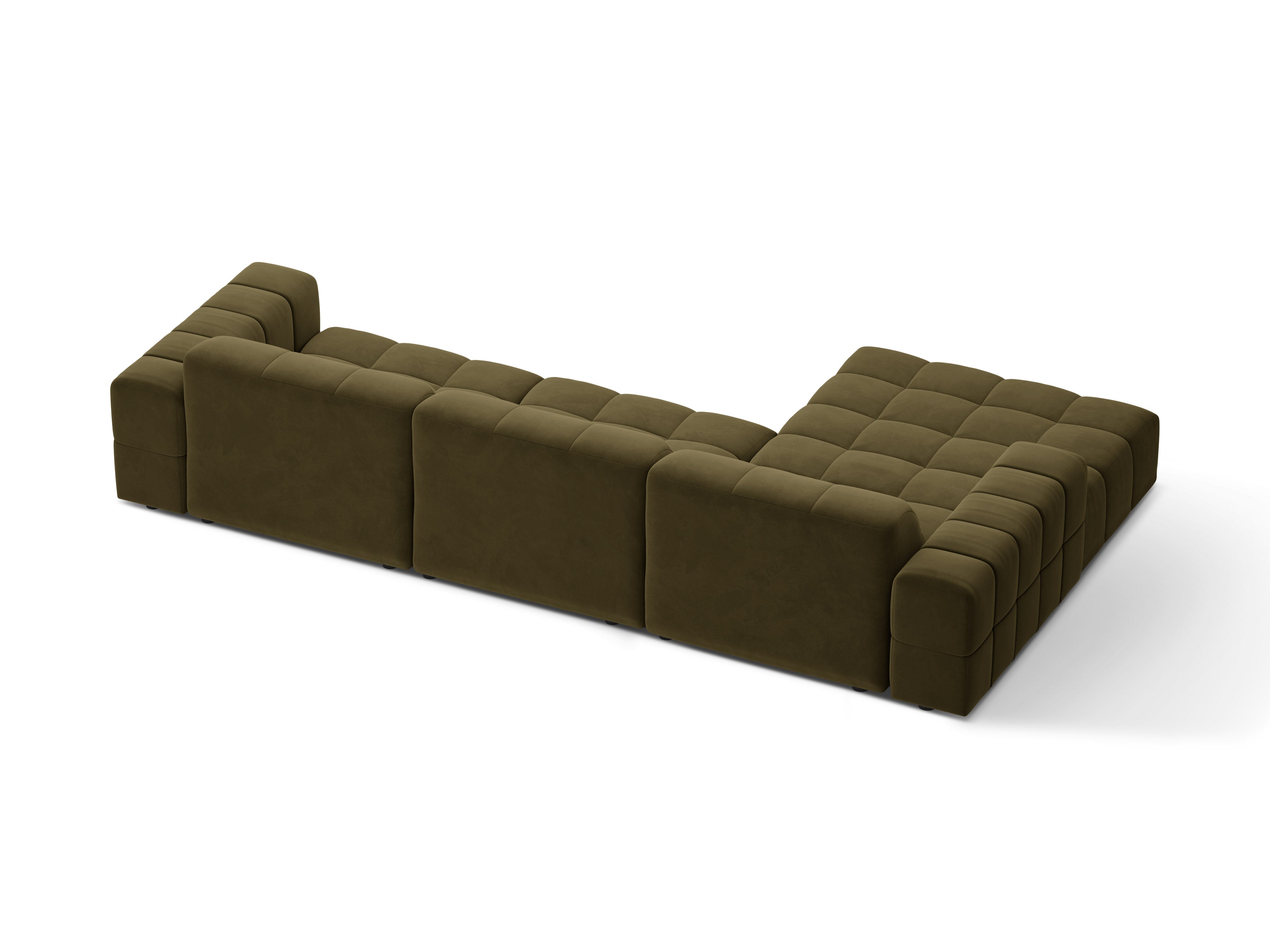 Linkshänder Velvet 4-Sitzer Olive Chicago Ecke