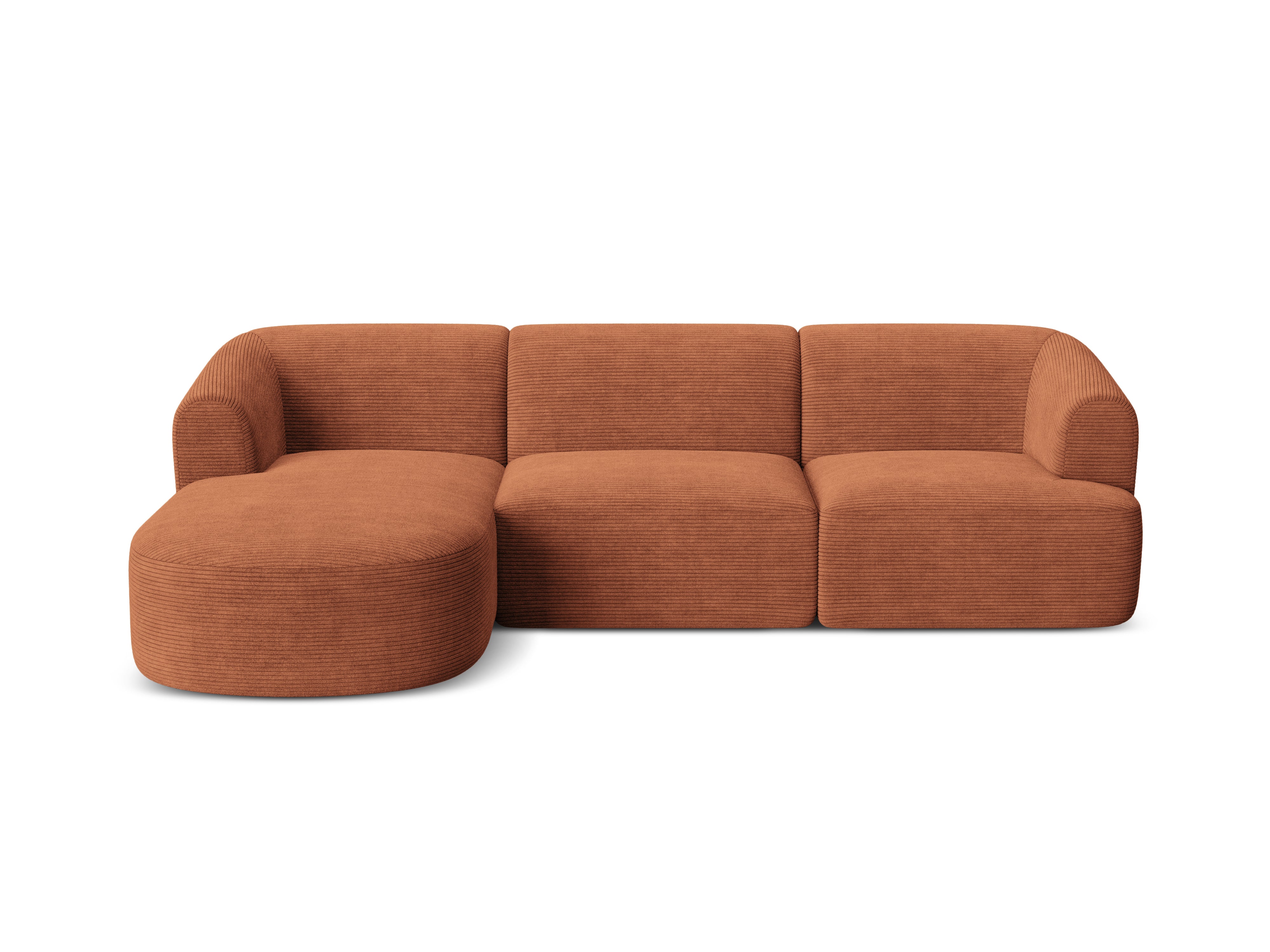 Narożnik lewostronny 4-osobowy CAMPI ceglany sztruks – Cosmopolitan Design