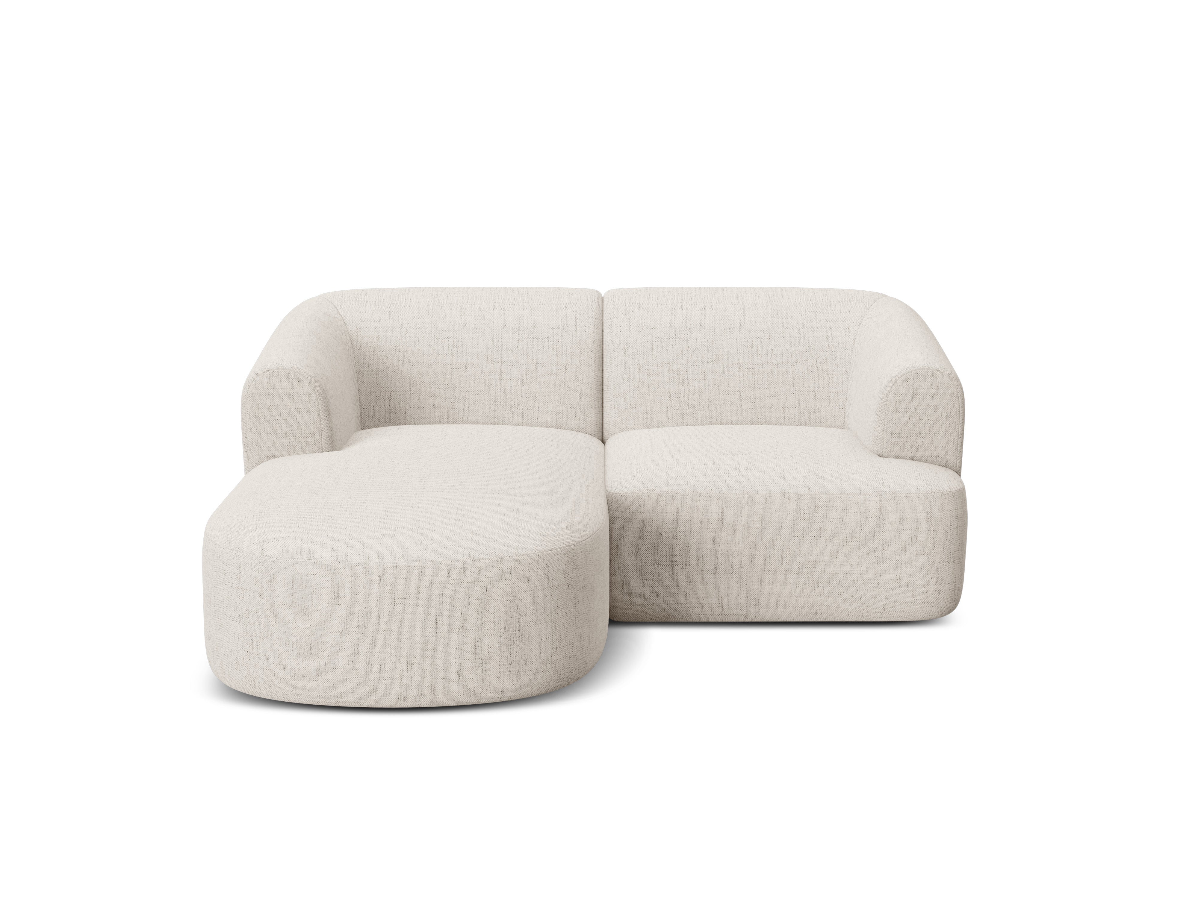 Linksseitiges 3-Sitzer-Sofa CAMPI in cremefarbenem Chenille