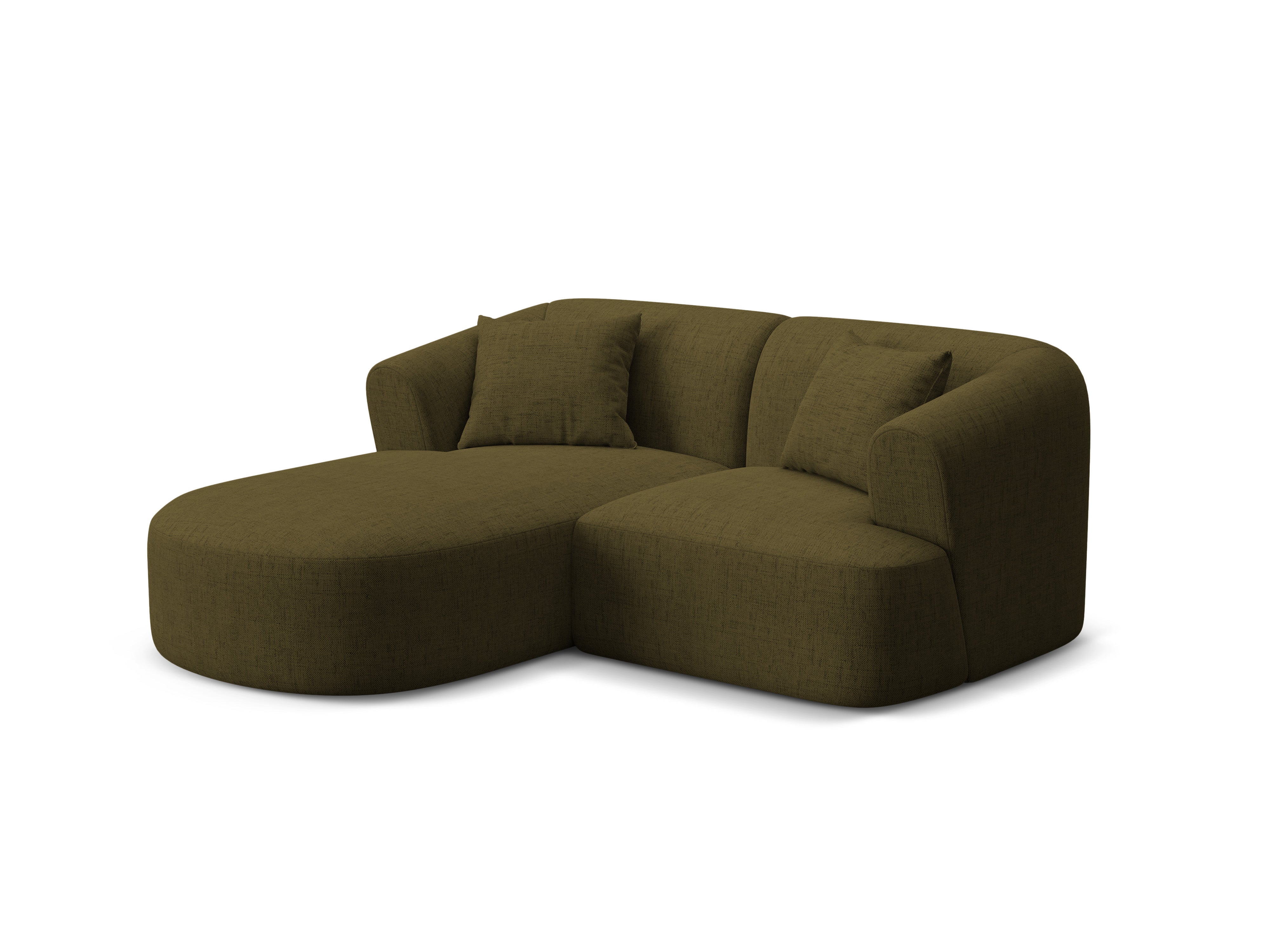 Linksseitiges 3-Sitzer-Sofa CAMPI grün Chenille
