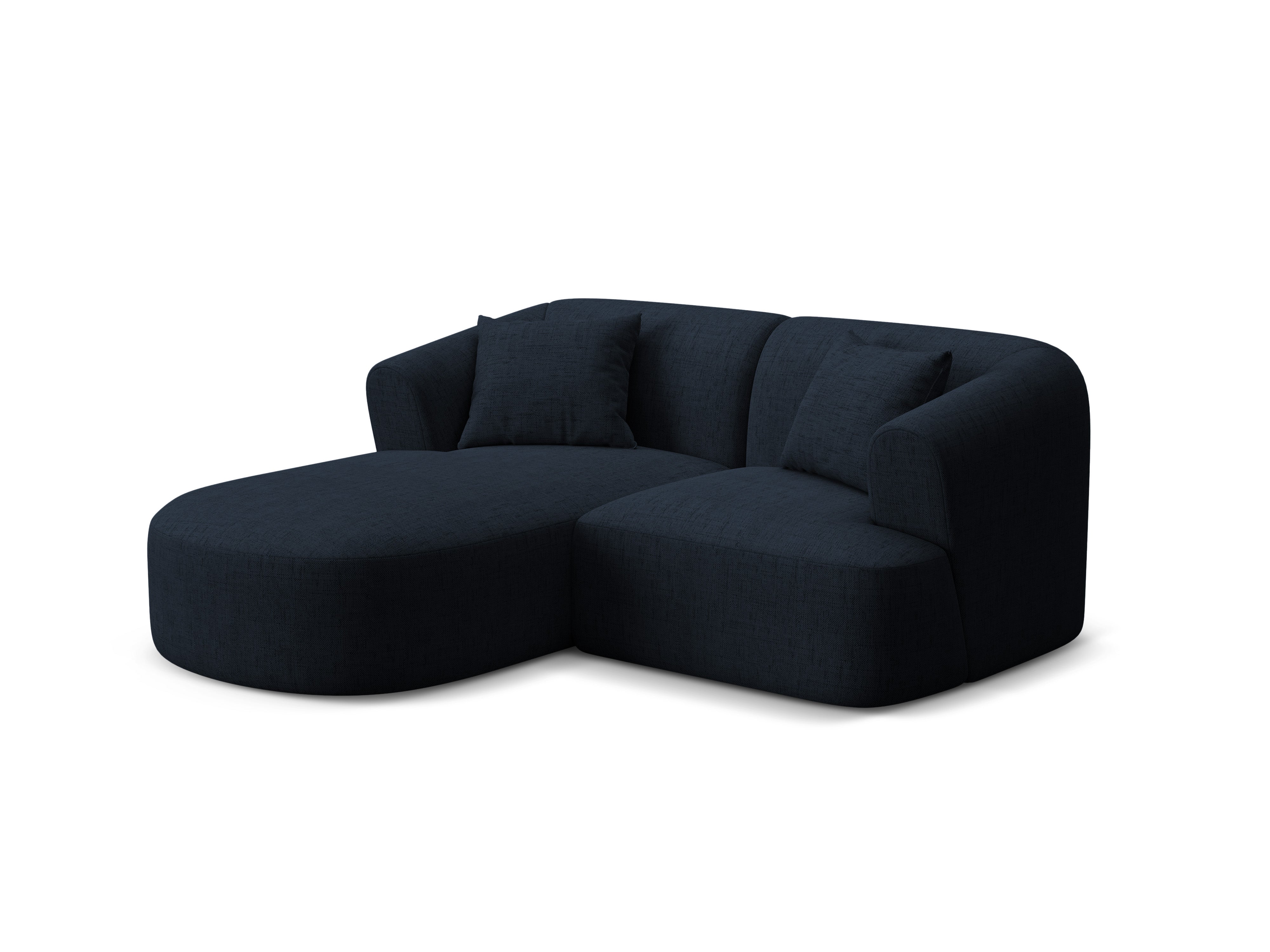 Linksseitiges 3-Sitzer-Sofa CAMPI in blauer Chenille