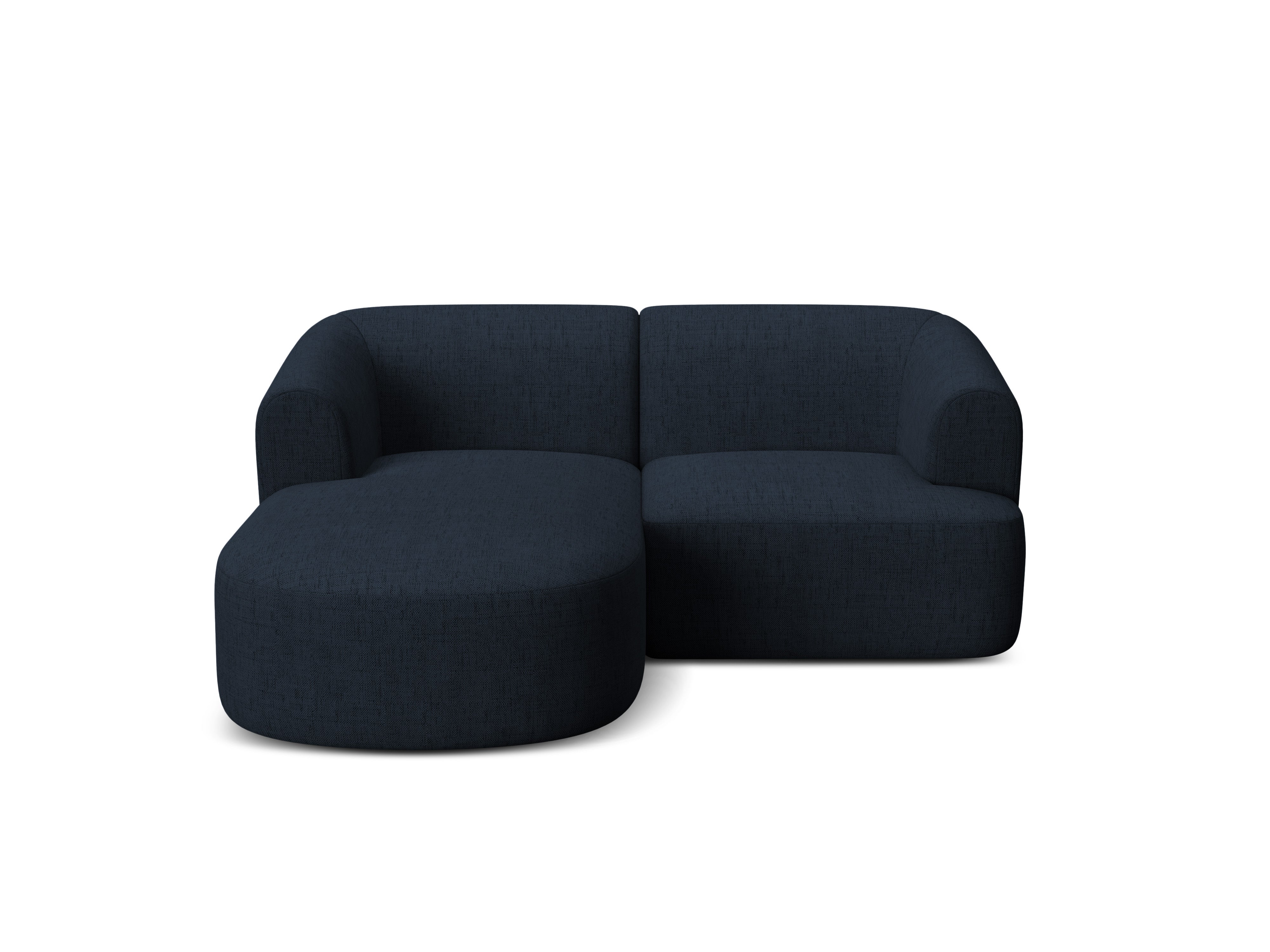 Linksseitiges 3-Sitzer-Sofa CAMPI in blauer Chenille