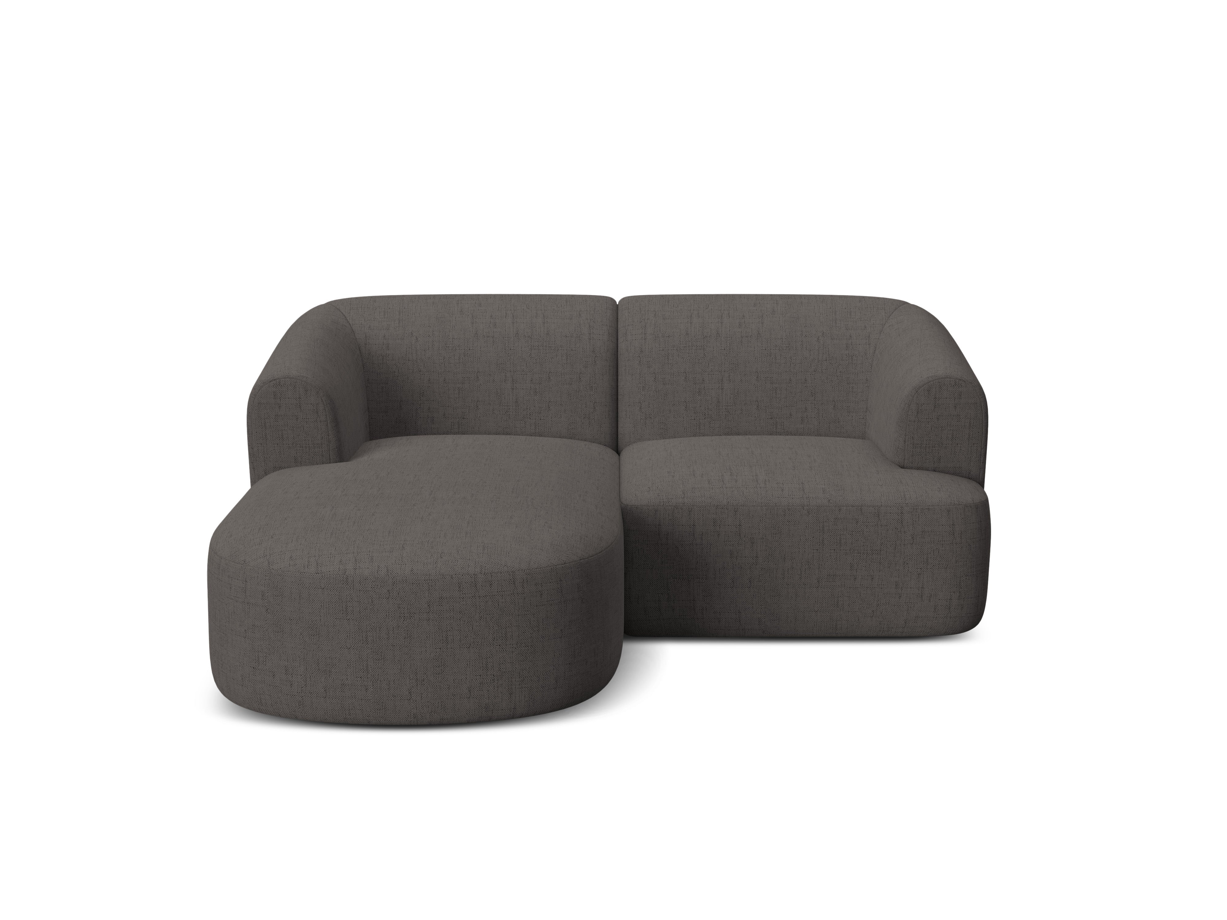 Linksseitiges 3-Sitzer-Sofa CAMPI graues Chenille