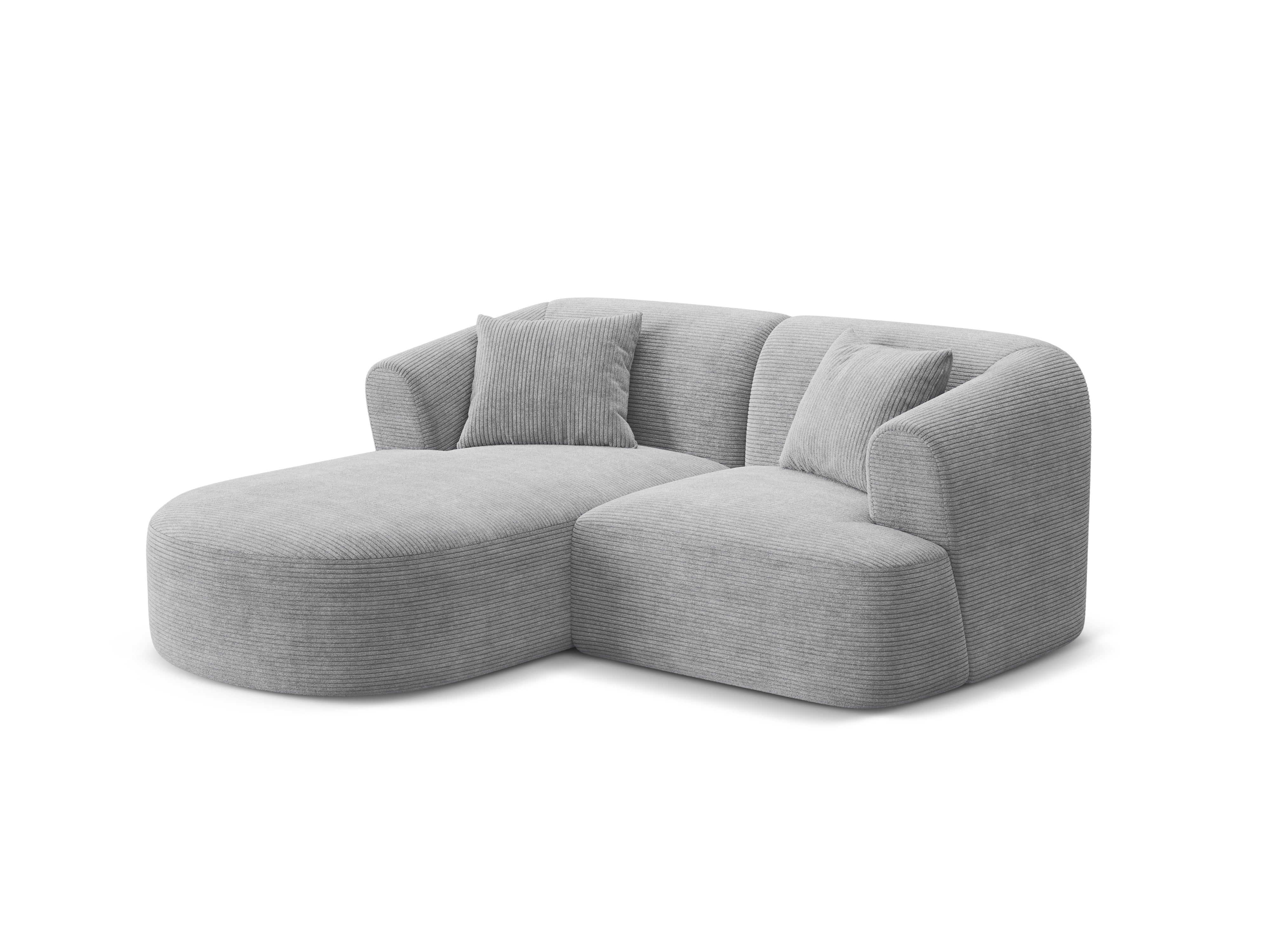 Linksseitiges 3-Sitzer-Sofa CAMPI hellgrau Cord