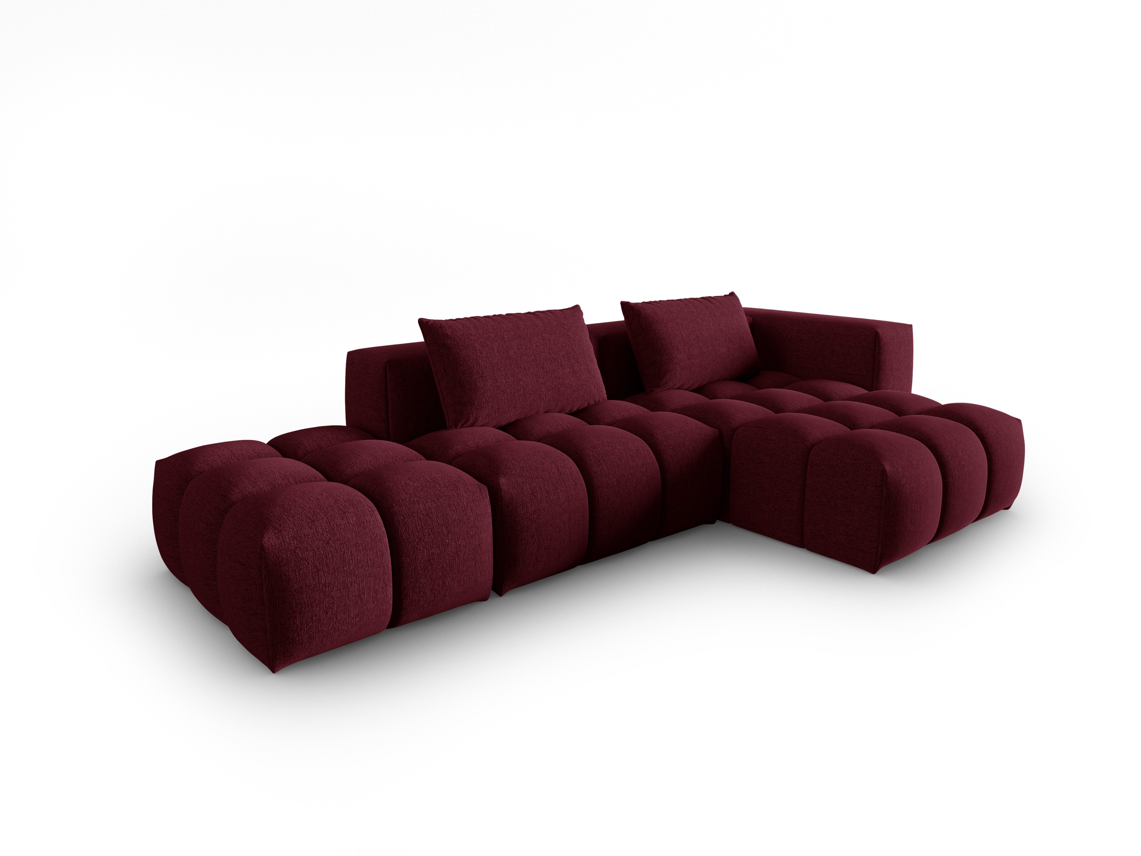 Right-facing open 4-seater corner sofa VERONA burgundy