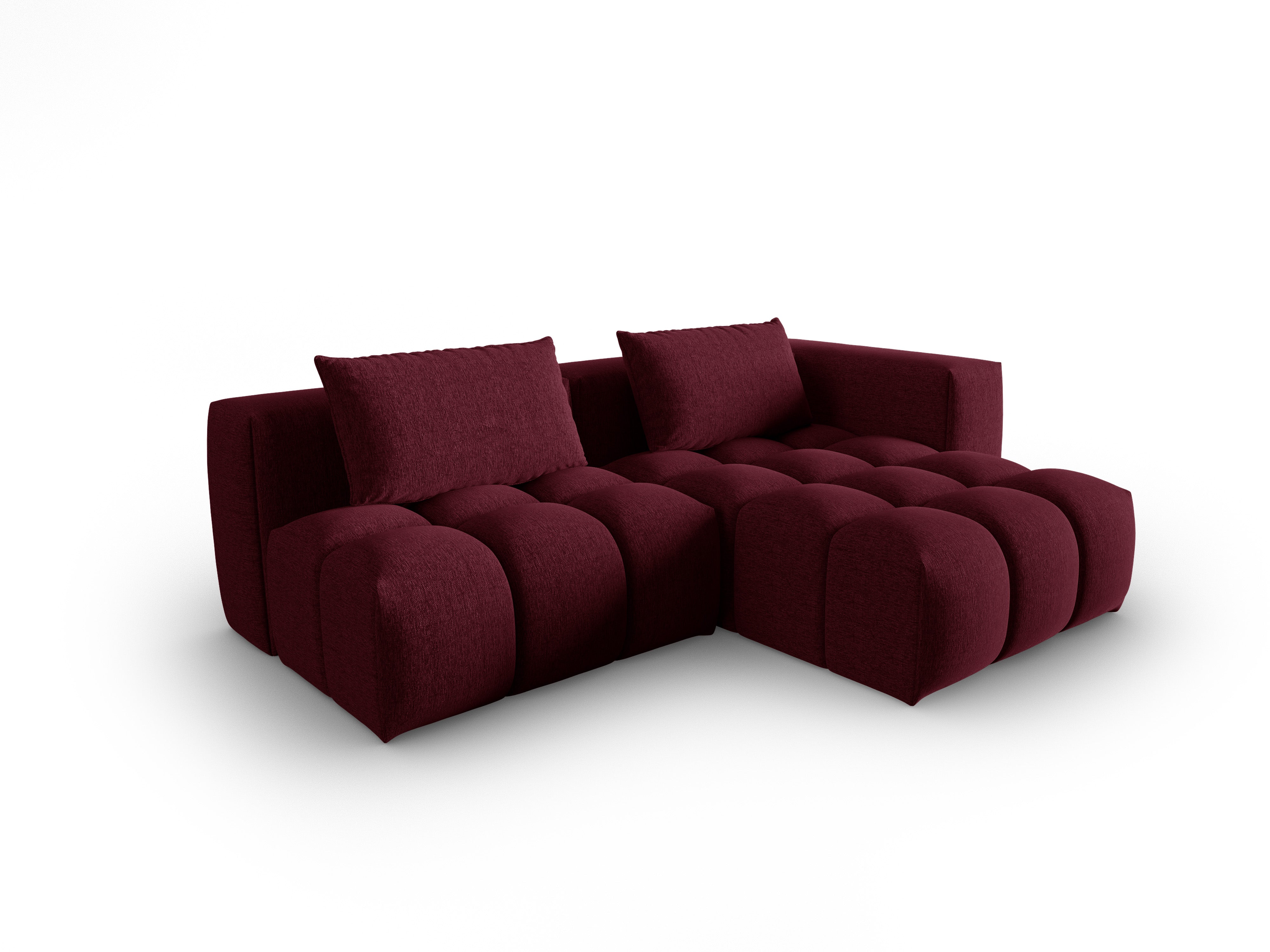 Right-facing open 3-seater corner sofa VERONA burgundy