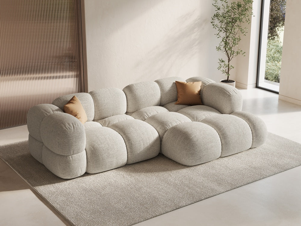 Right-facing 3-seater corner sofa LORETTO light beige