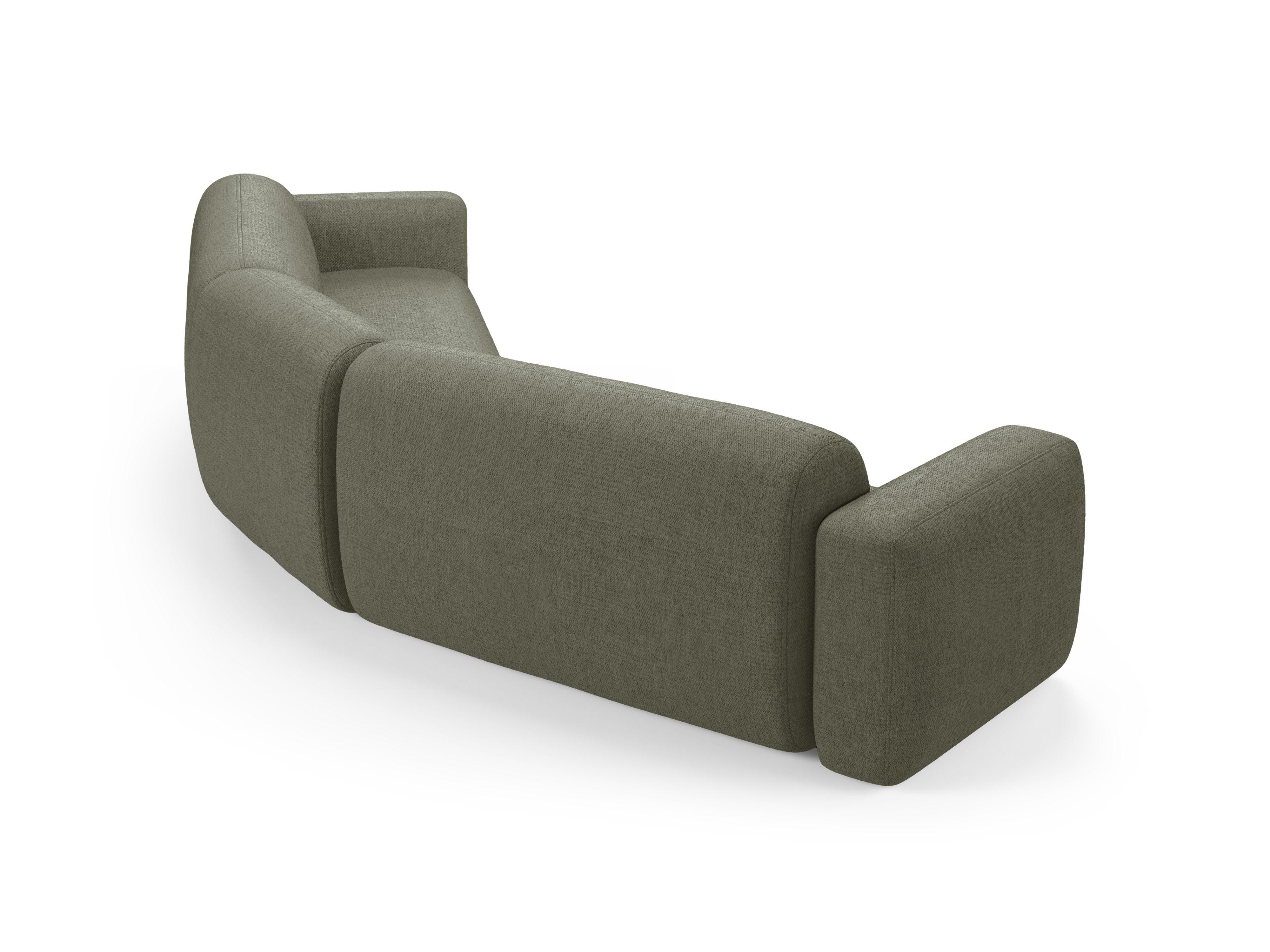 Symmetrische Eckcouch STRINO olivgrüner Chenille