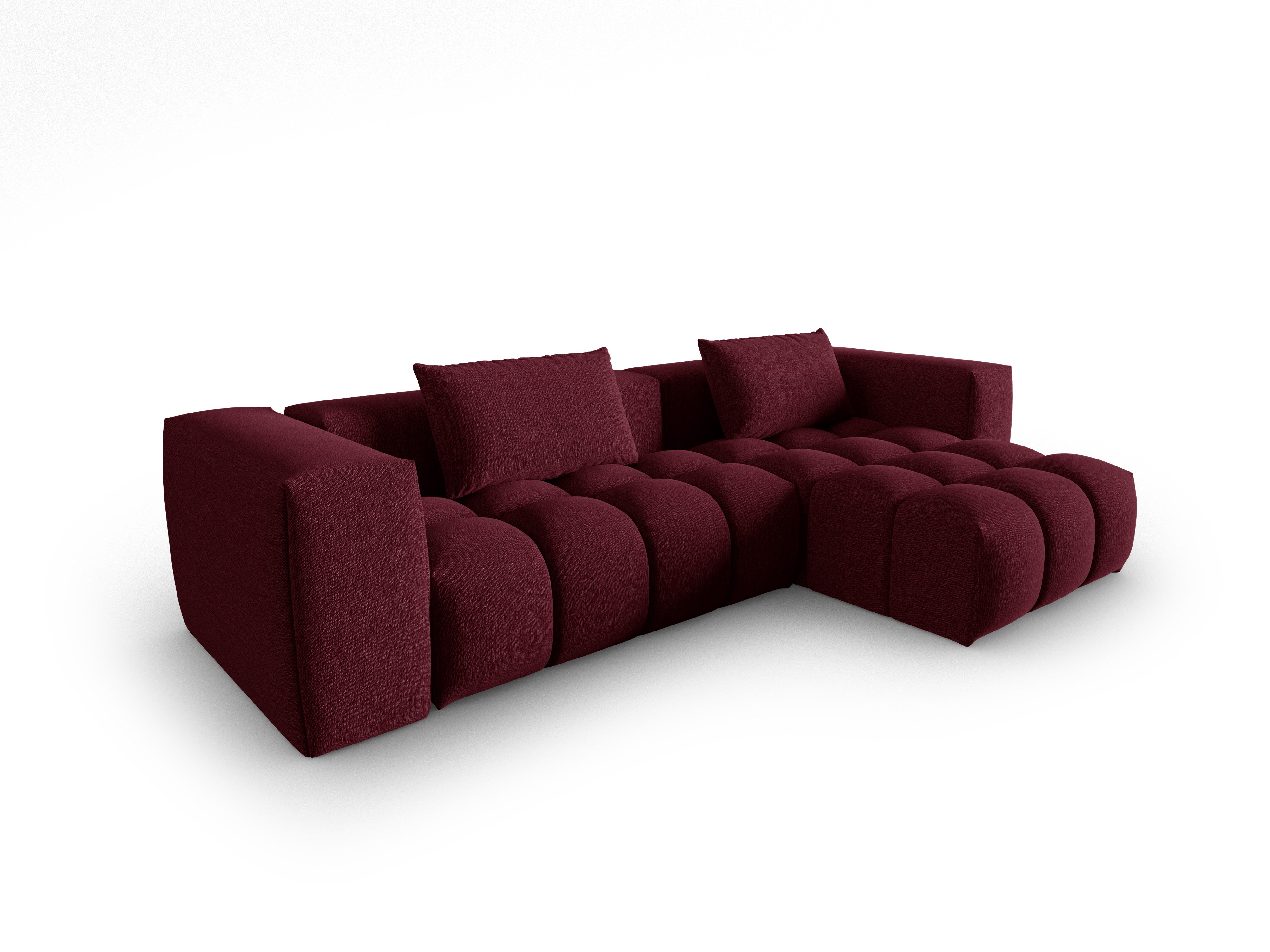 Right-facing 3-seater corner sofa VERONA burgundy