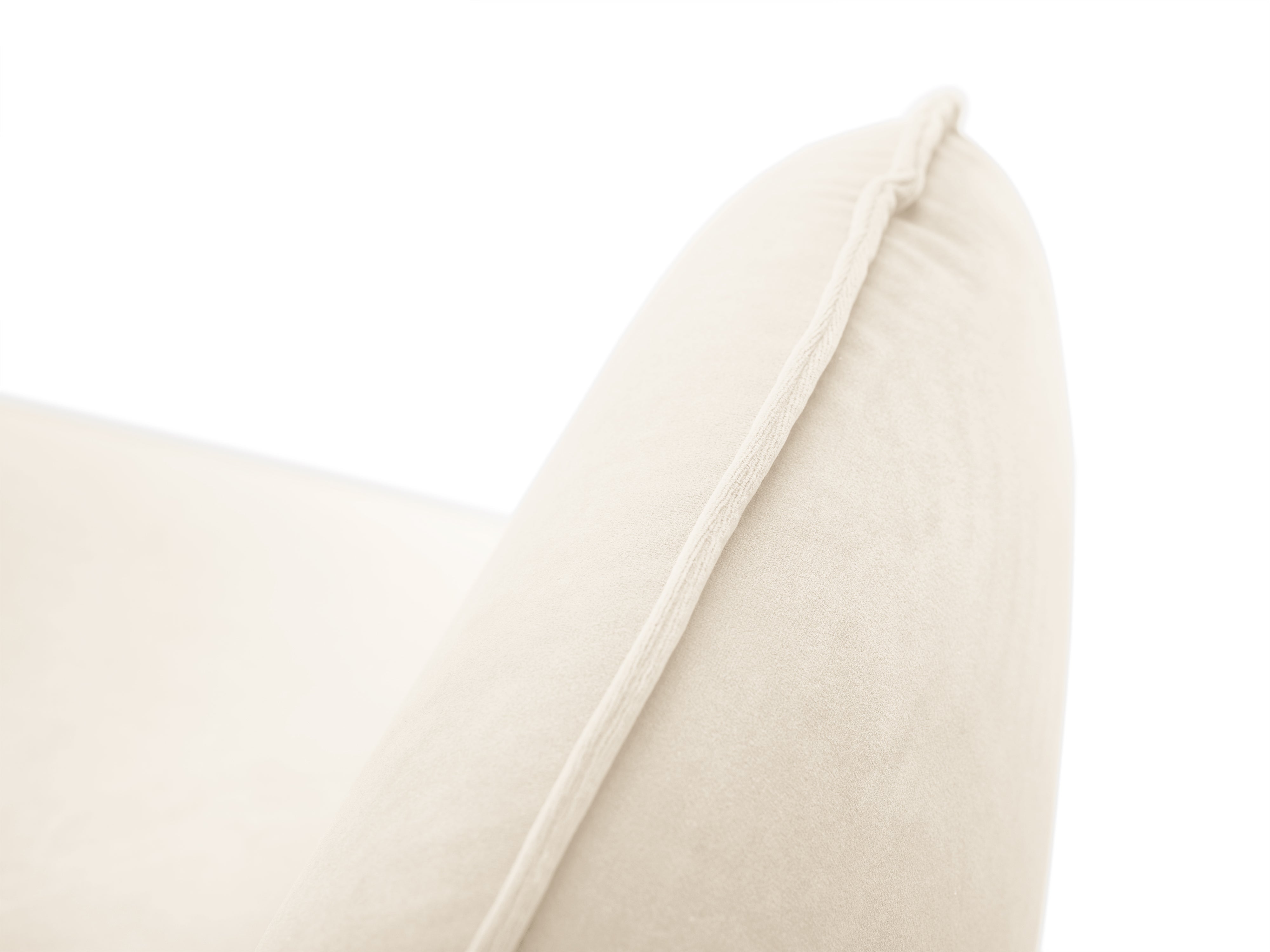 Beige Samt-Ecksofa für 5 Personen VIENNA mit schwarzem Fuß