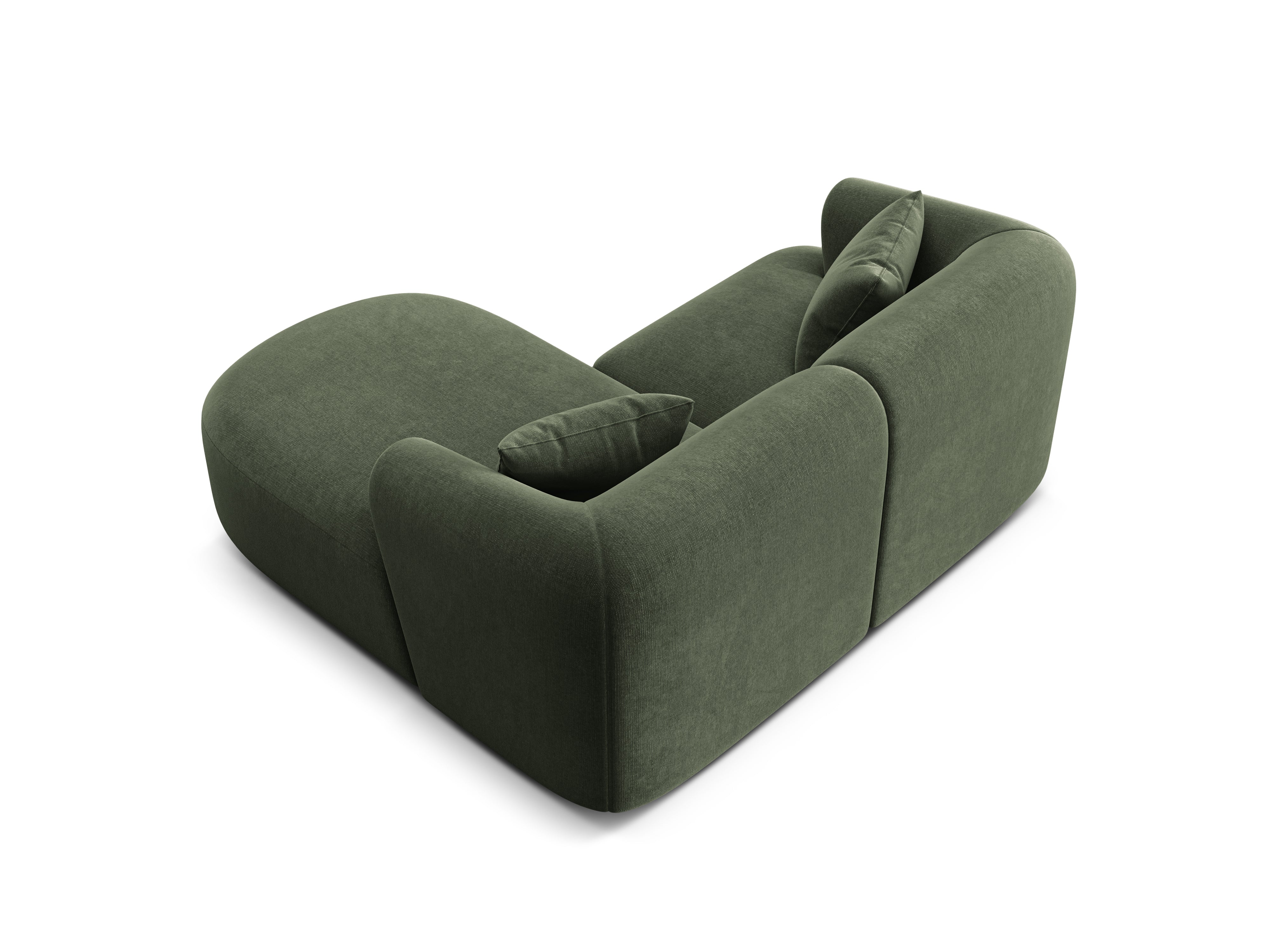 Samt-Ecksofa rechtsseitig 3-sitzig CAMPI grün