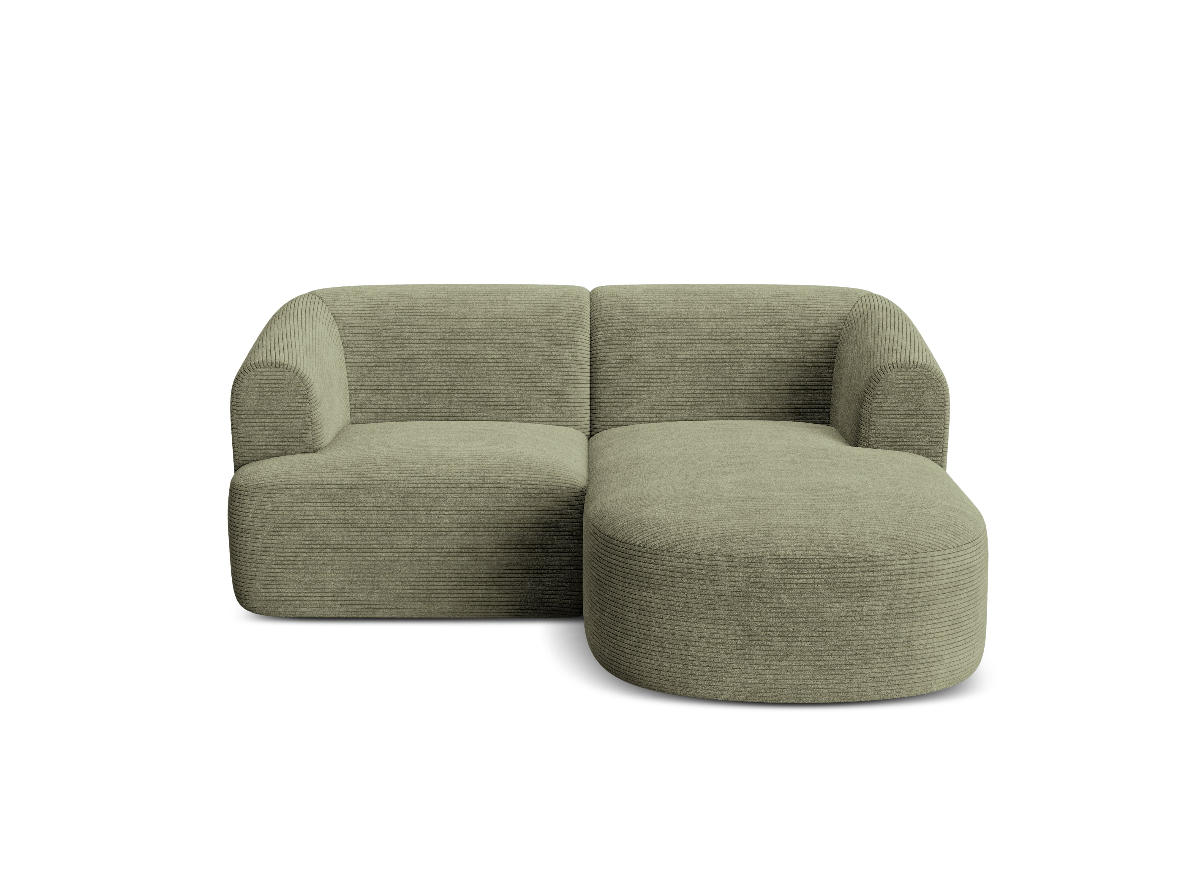 Right-facing 3-seater sofa CAMPI green corduroy