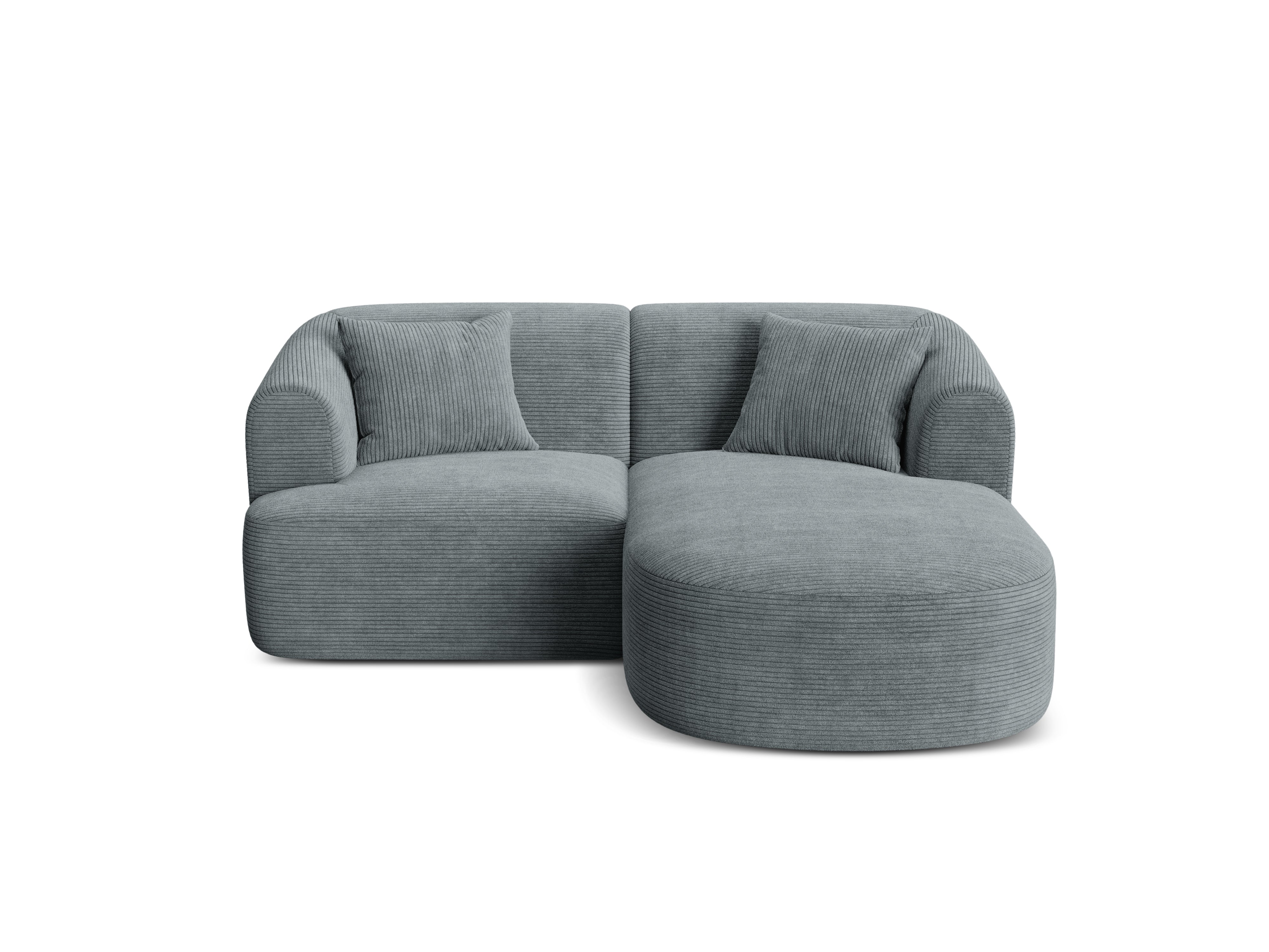 Rechtsseitige 3-Sitzer-Couch CAMPI grauer Cordstoff