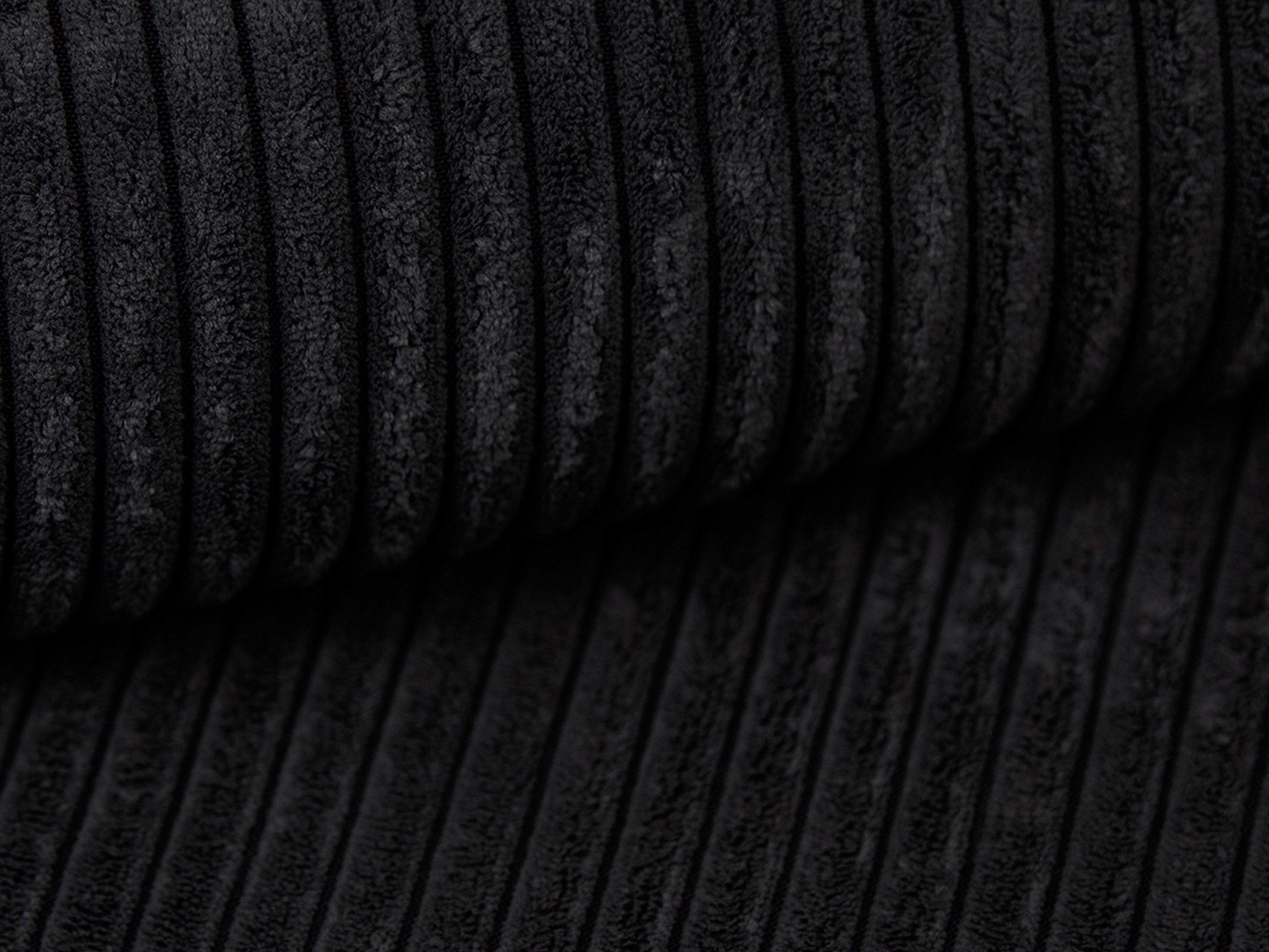 Rechtsseitige 3-Sitzer-Couch CAMPI schwarzes Cord