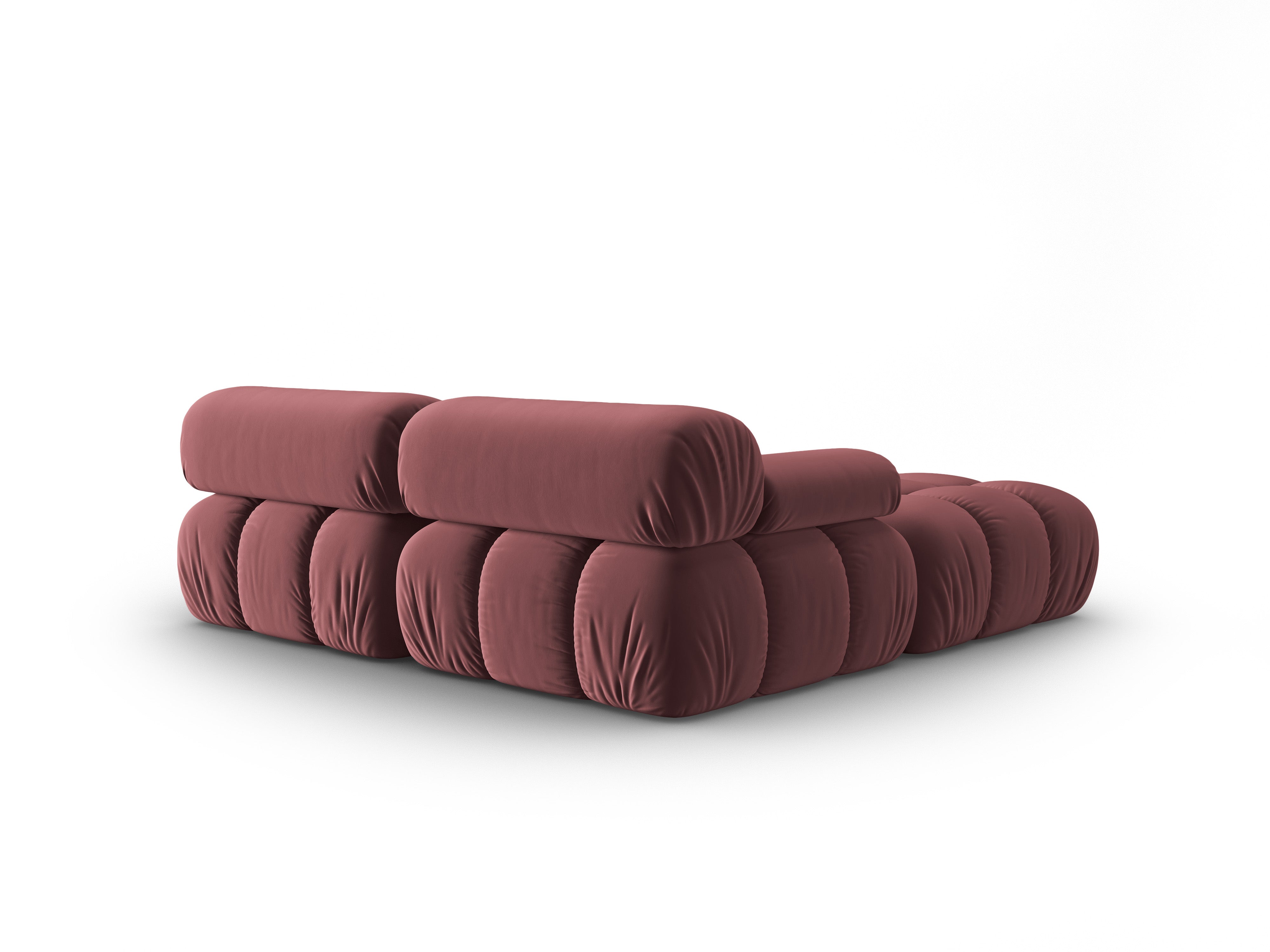 Samt-Ecksofa 3-Sitzer CORTINA rosa