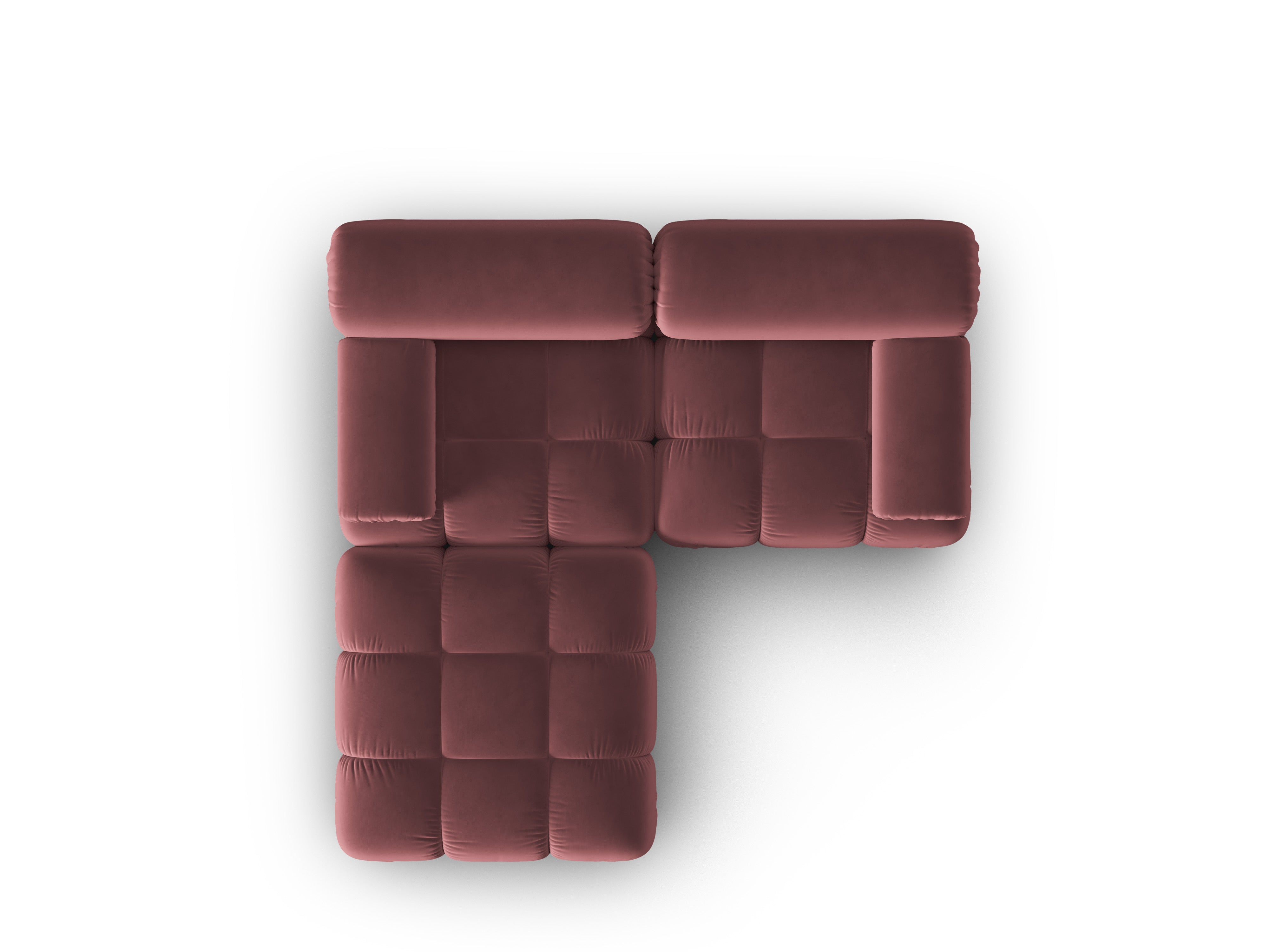 Samt-Ecksofa 3-Sitzer CORTINA rosa