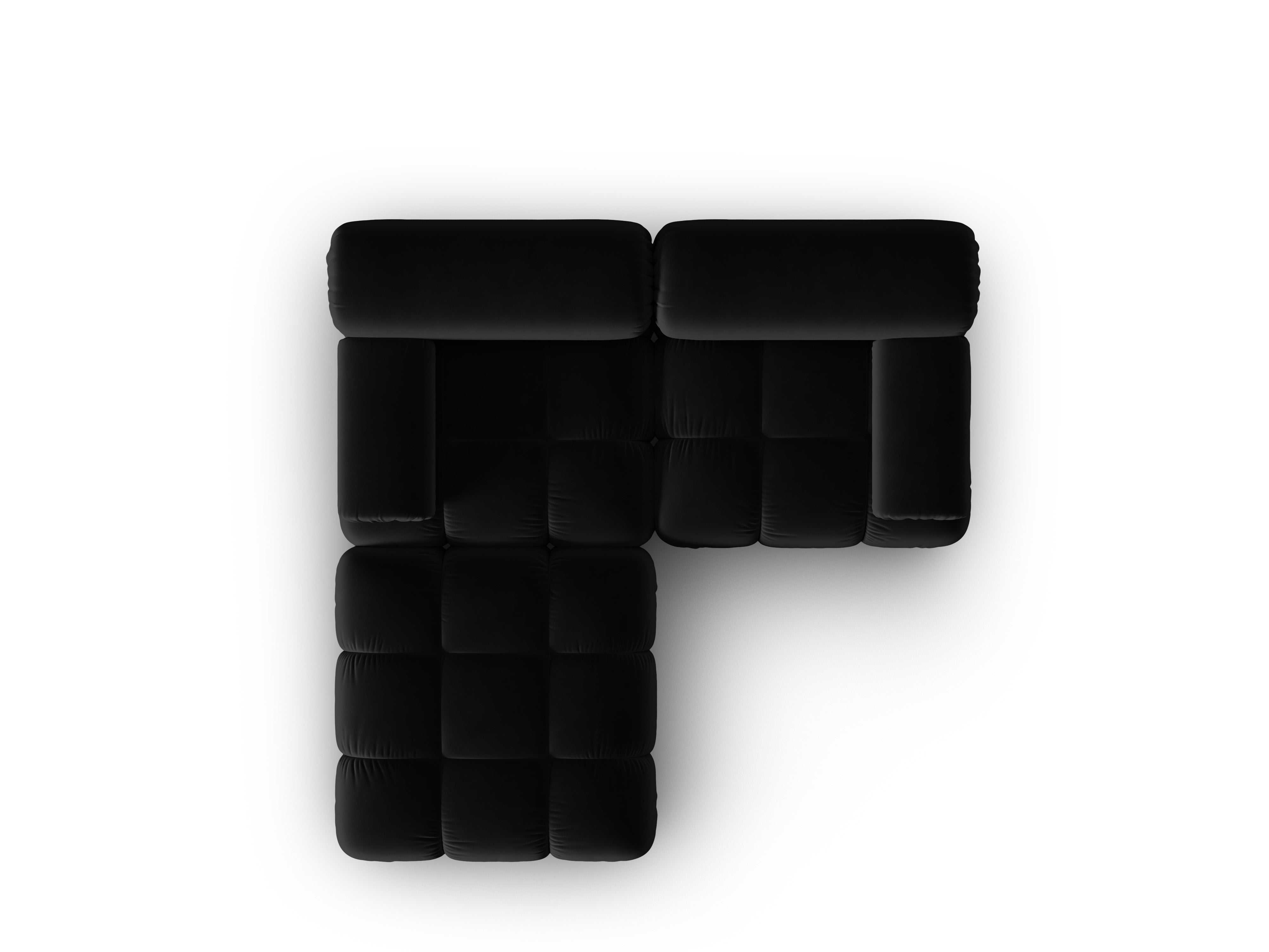 CORTINA Black Velvet 3-Seater Sofa