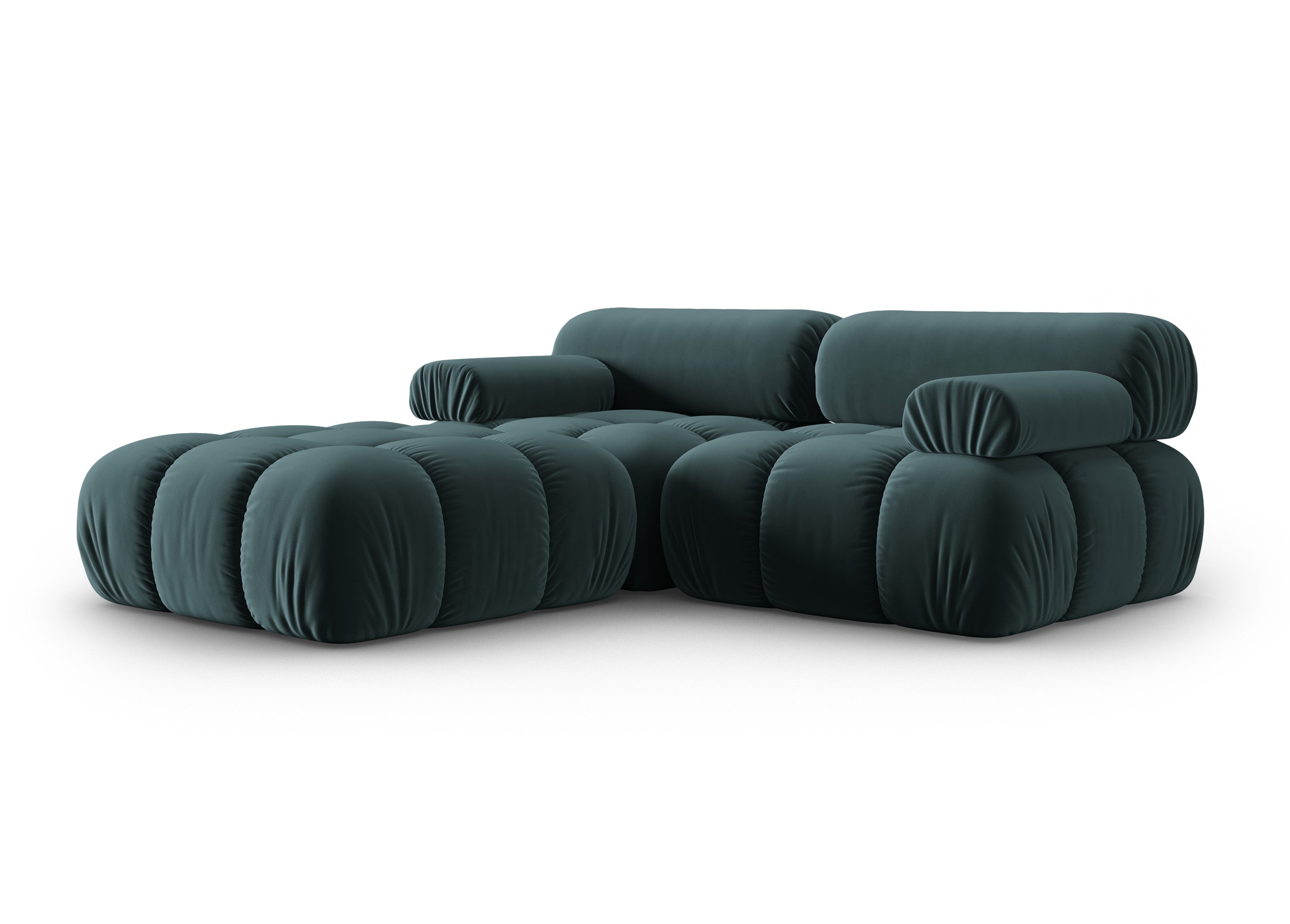 Samt-Ecksofa 3-Sitzer CORTINA türkis
