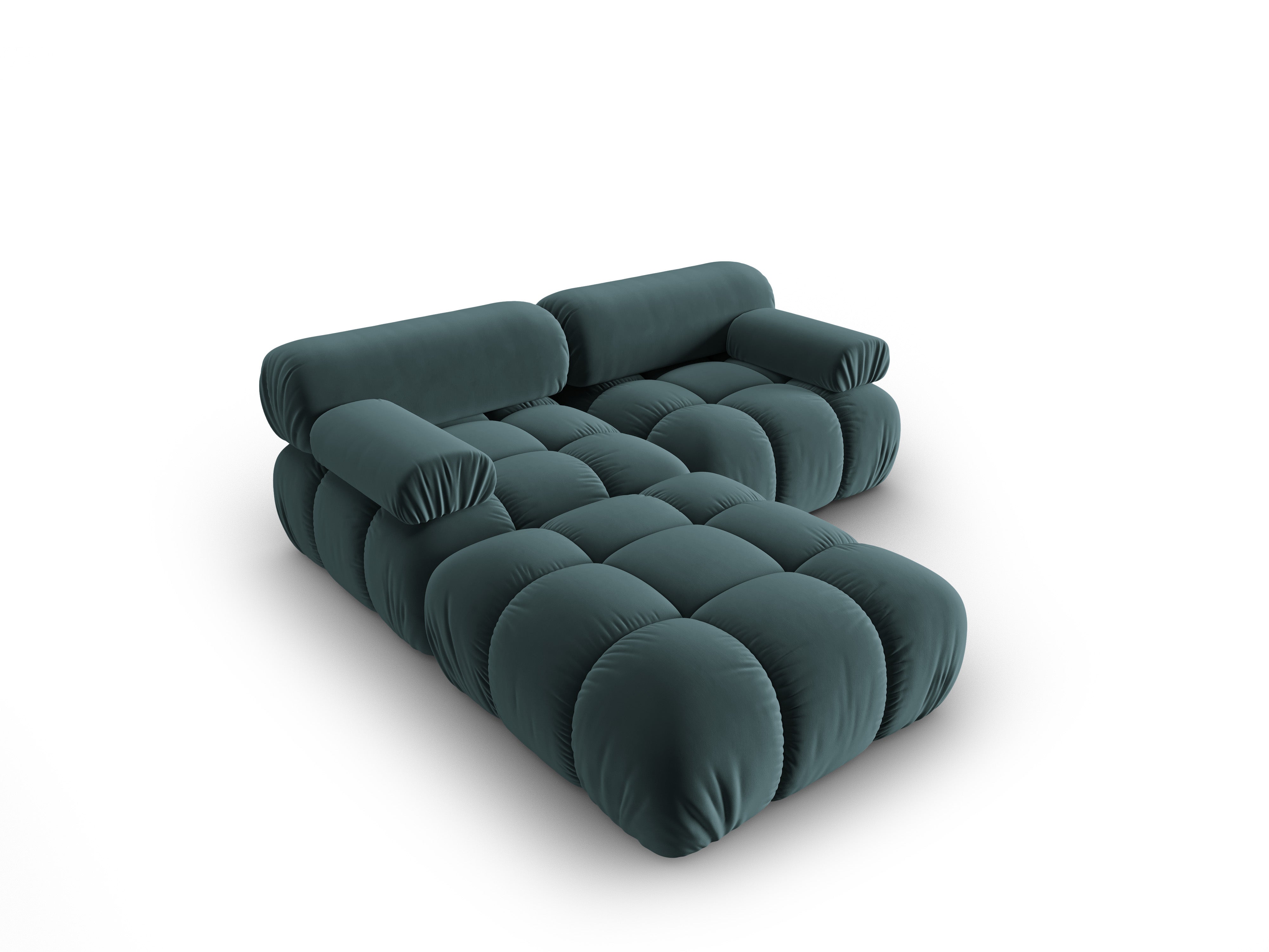 Samt-Ecksofa 3-Sitzer CORTINA türkis