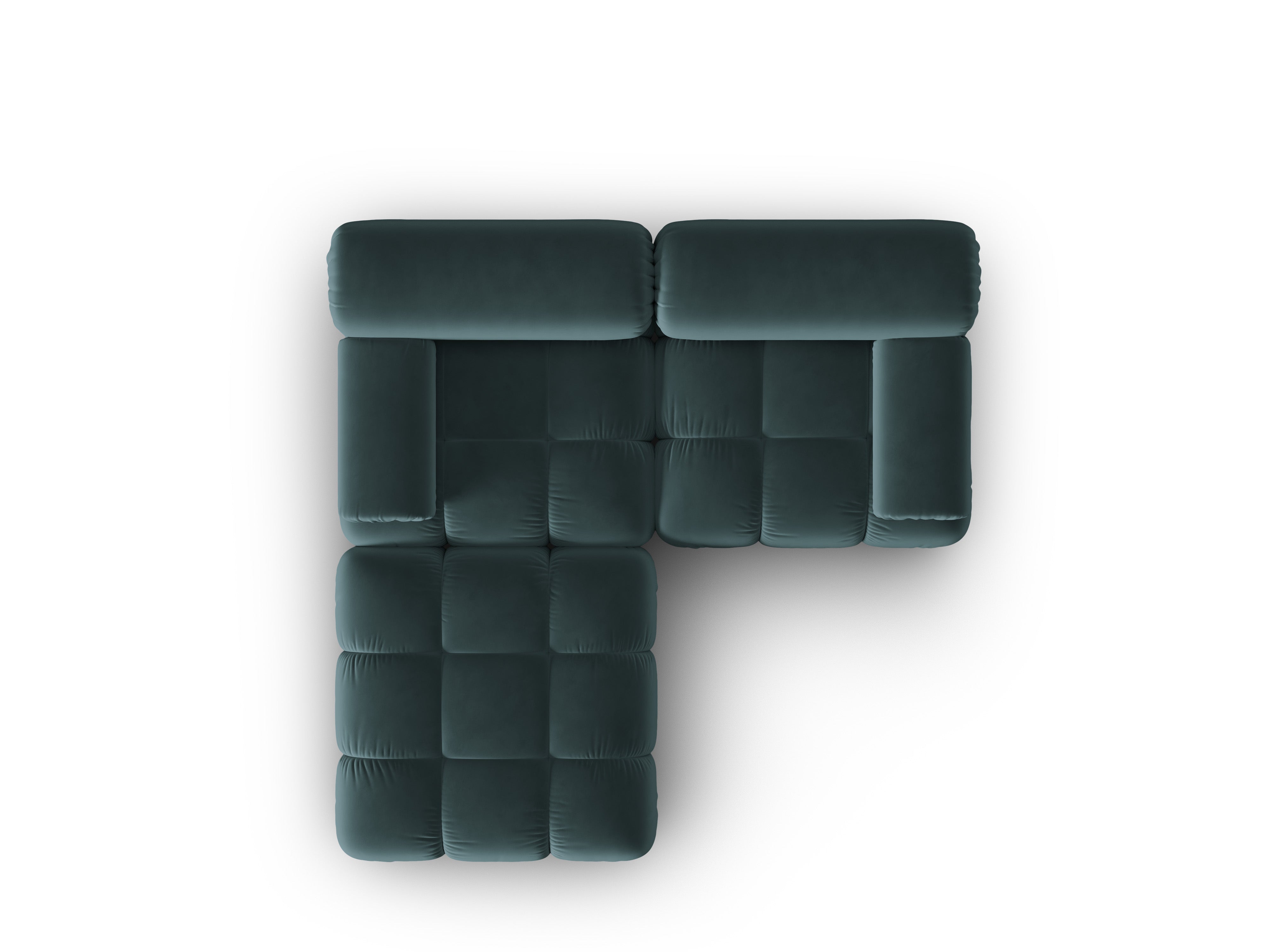 Samt-Ecksofa 3-Sitzer CORTINA türkis
