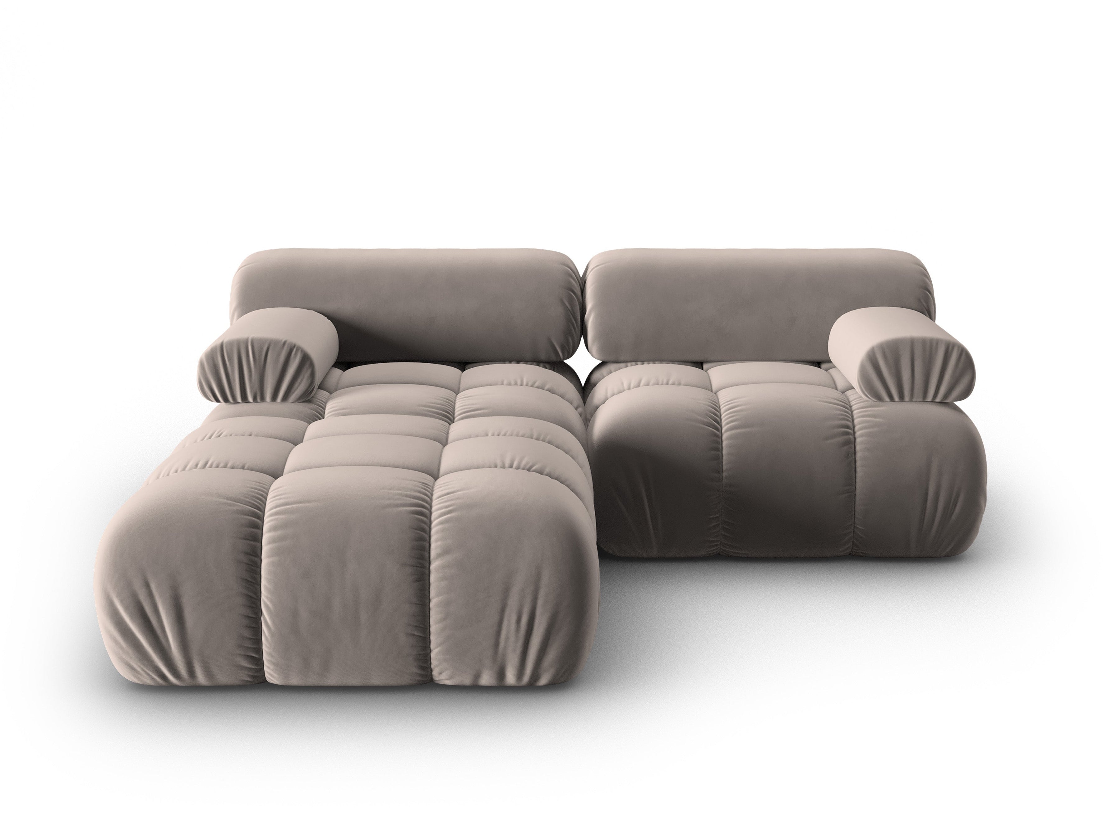 Samt-Ecksofa 3-Sitzer CORTINA cappuccino