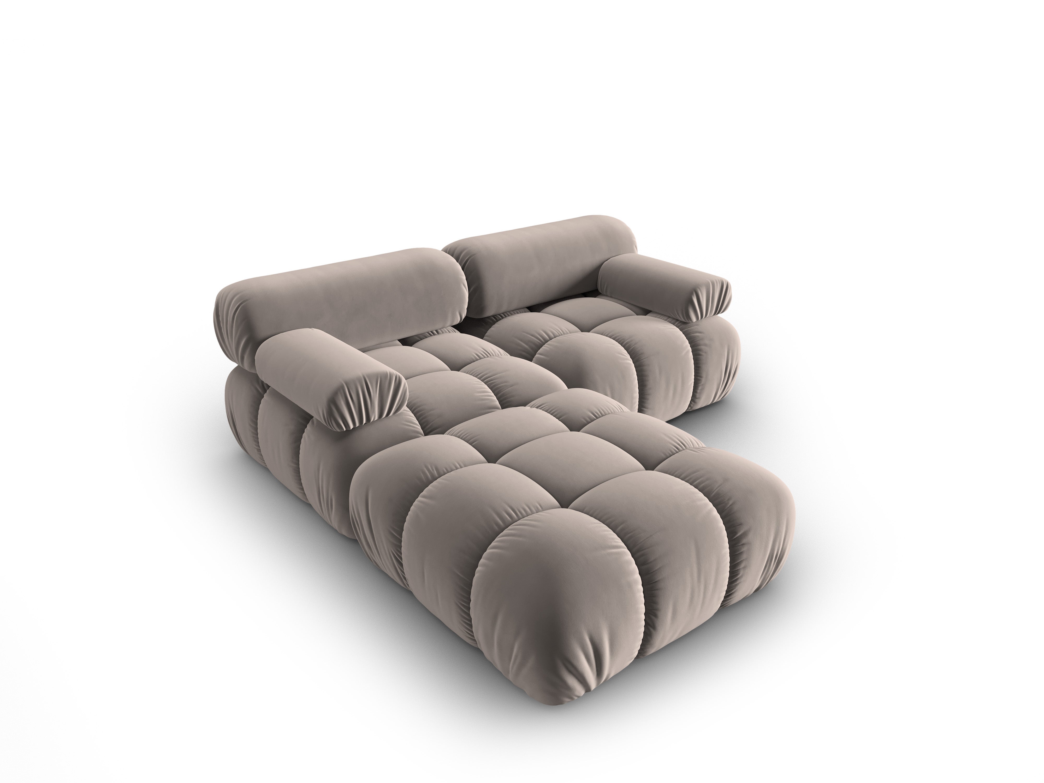 Samt-Ecksofa 3-Sitzer CORTINA cappuccino
