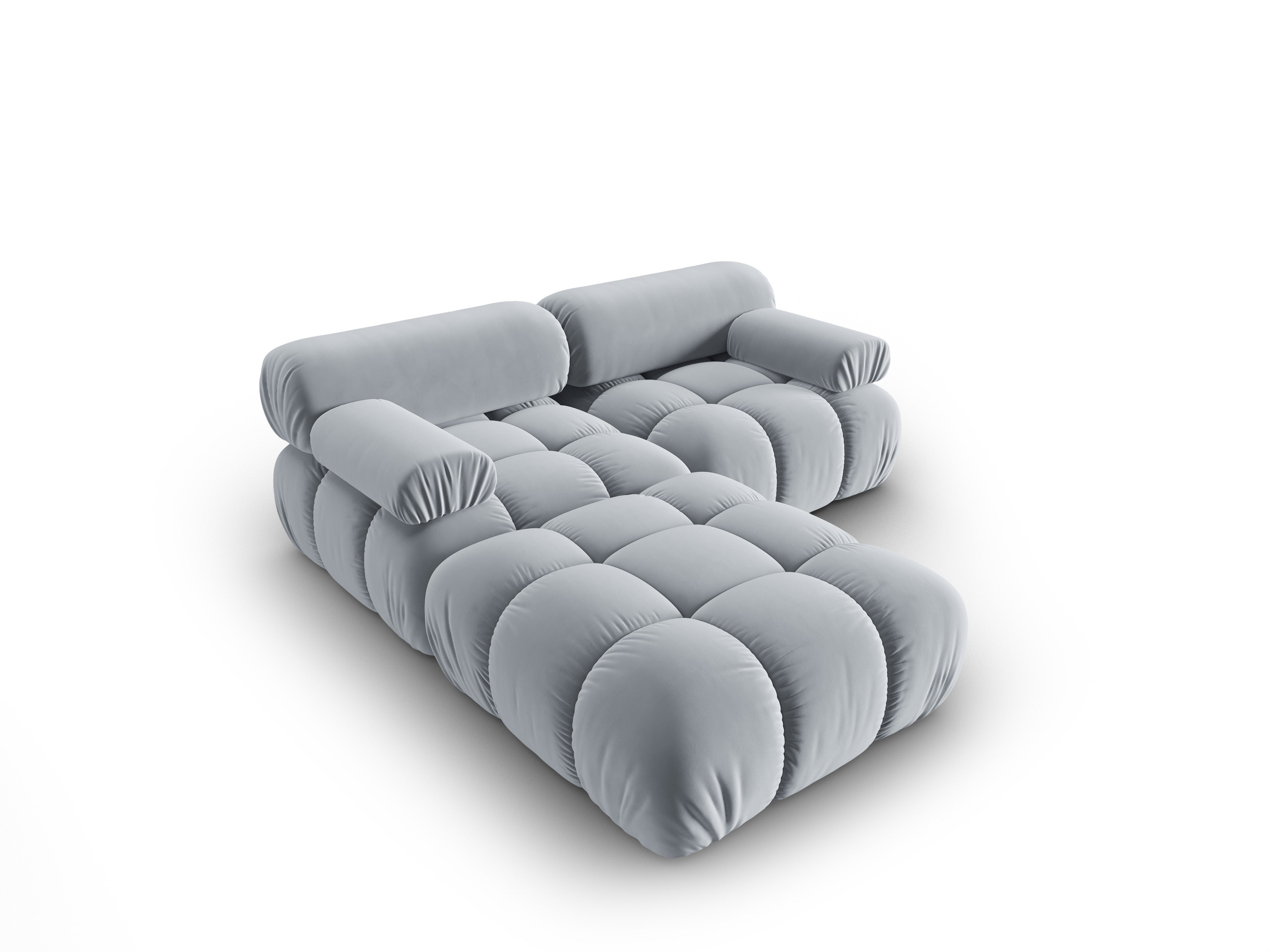 Narożnik aksamitny 3-osobowy CORTINA błękitny – Cosmopolitan Design