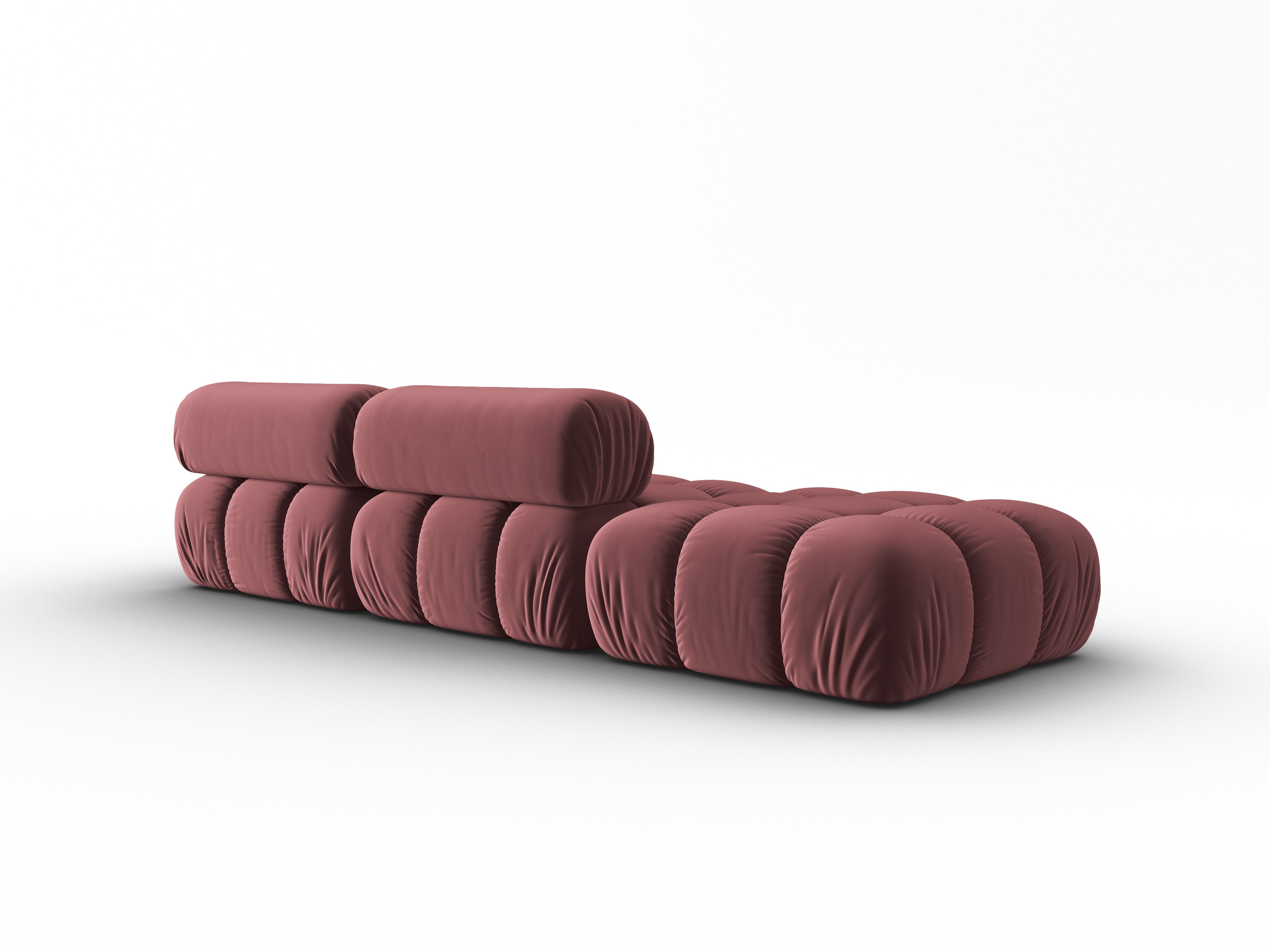 Sofa aus Samt, 3-Sitzer, offene linke Seite, CORTINA, rosa