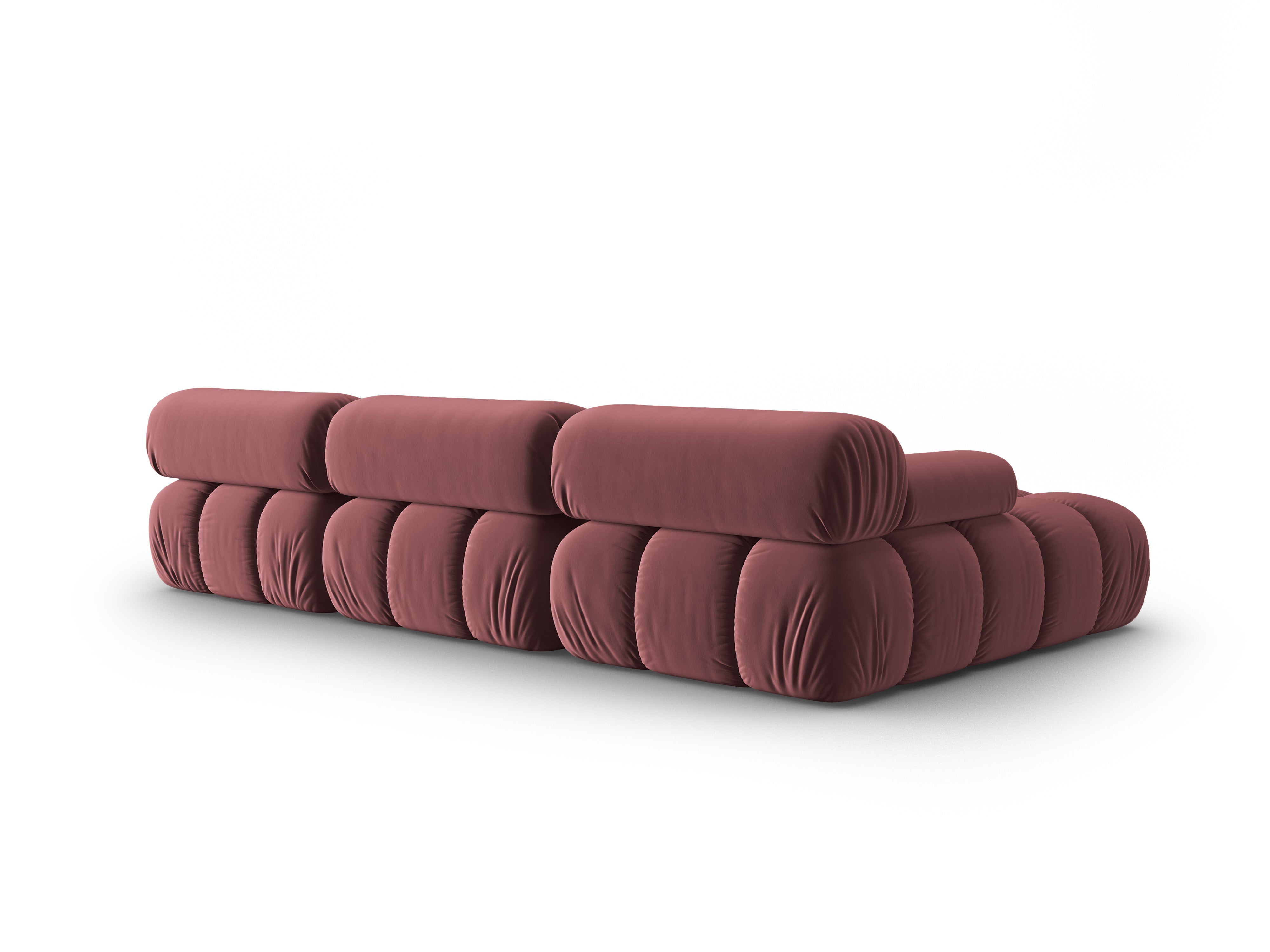 Samt-Ecksofa für 4 Personen links CORTINA rosa