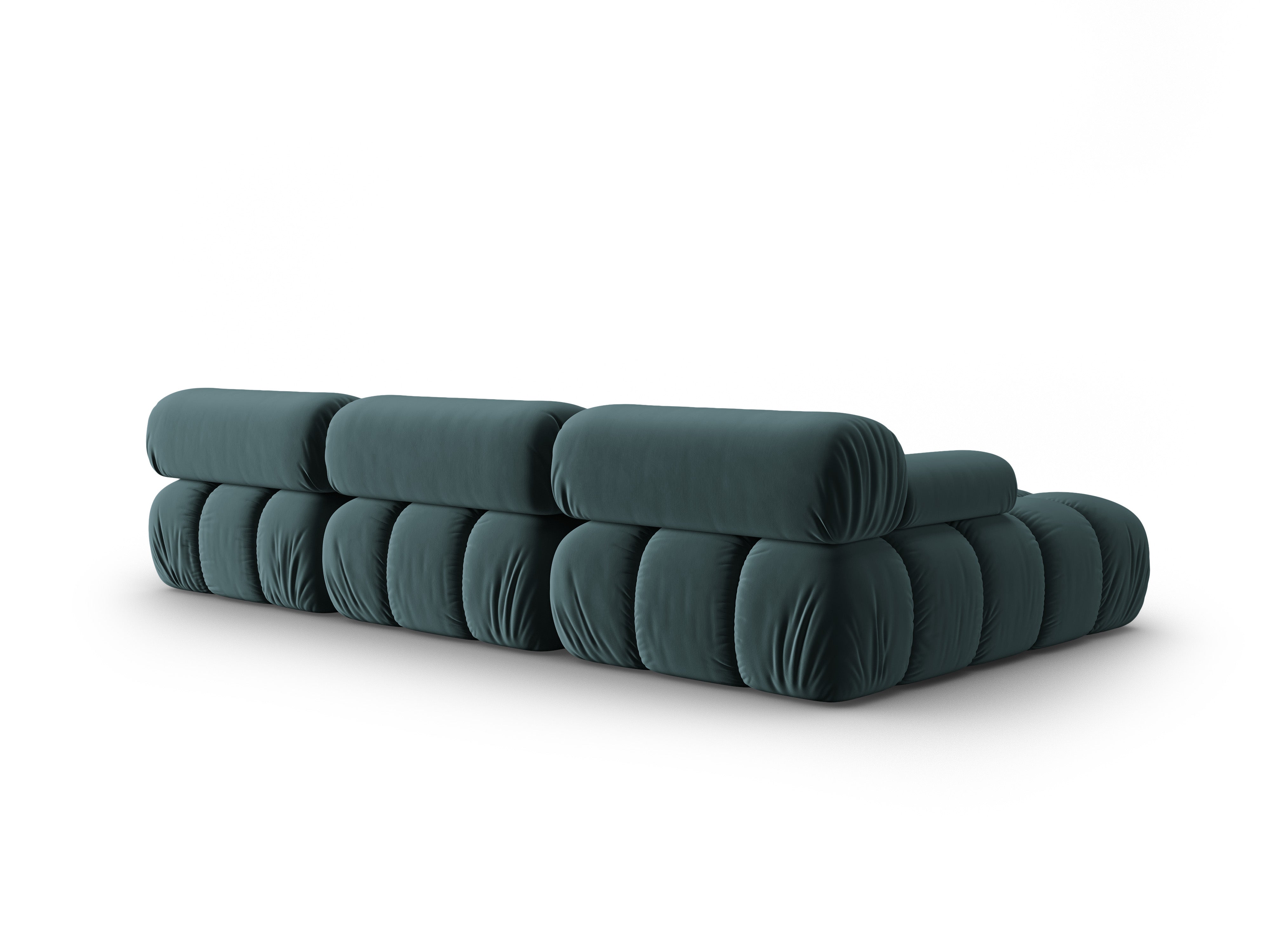 Turquoise Velvet Left-Handed 4-Seater Sofa CORTINA