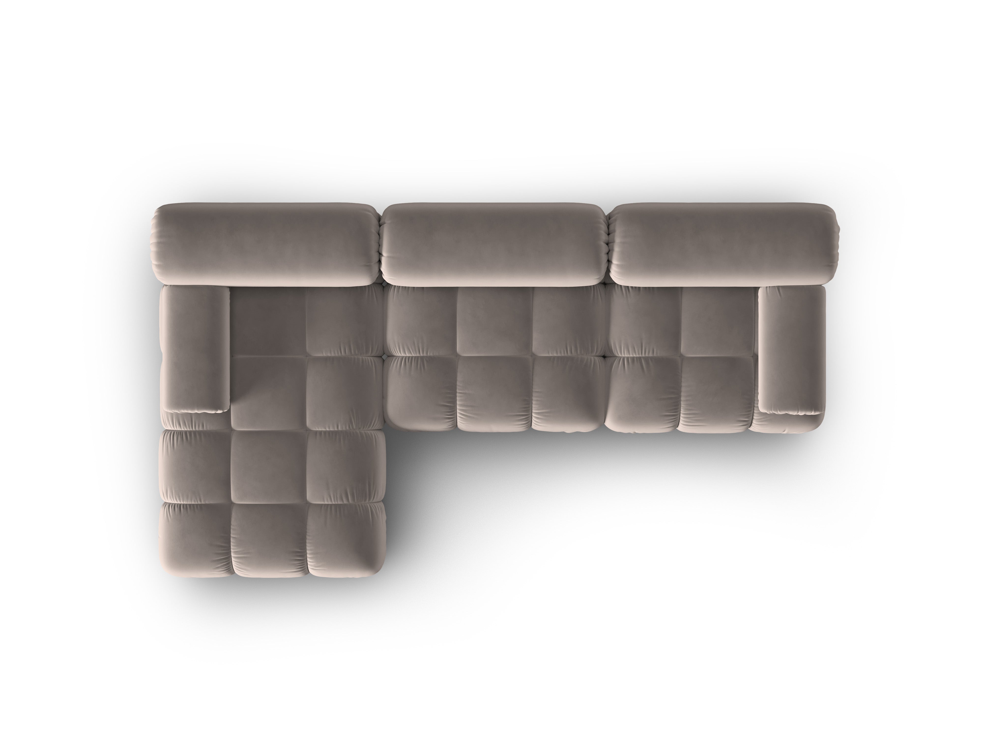 Samt-Ecksofa für 4 Personen links CORTINA cappuccino