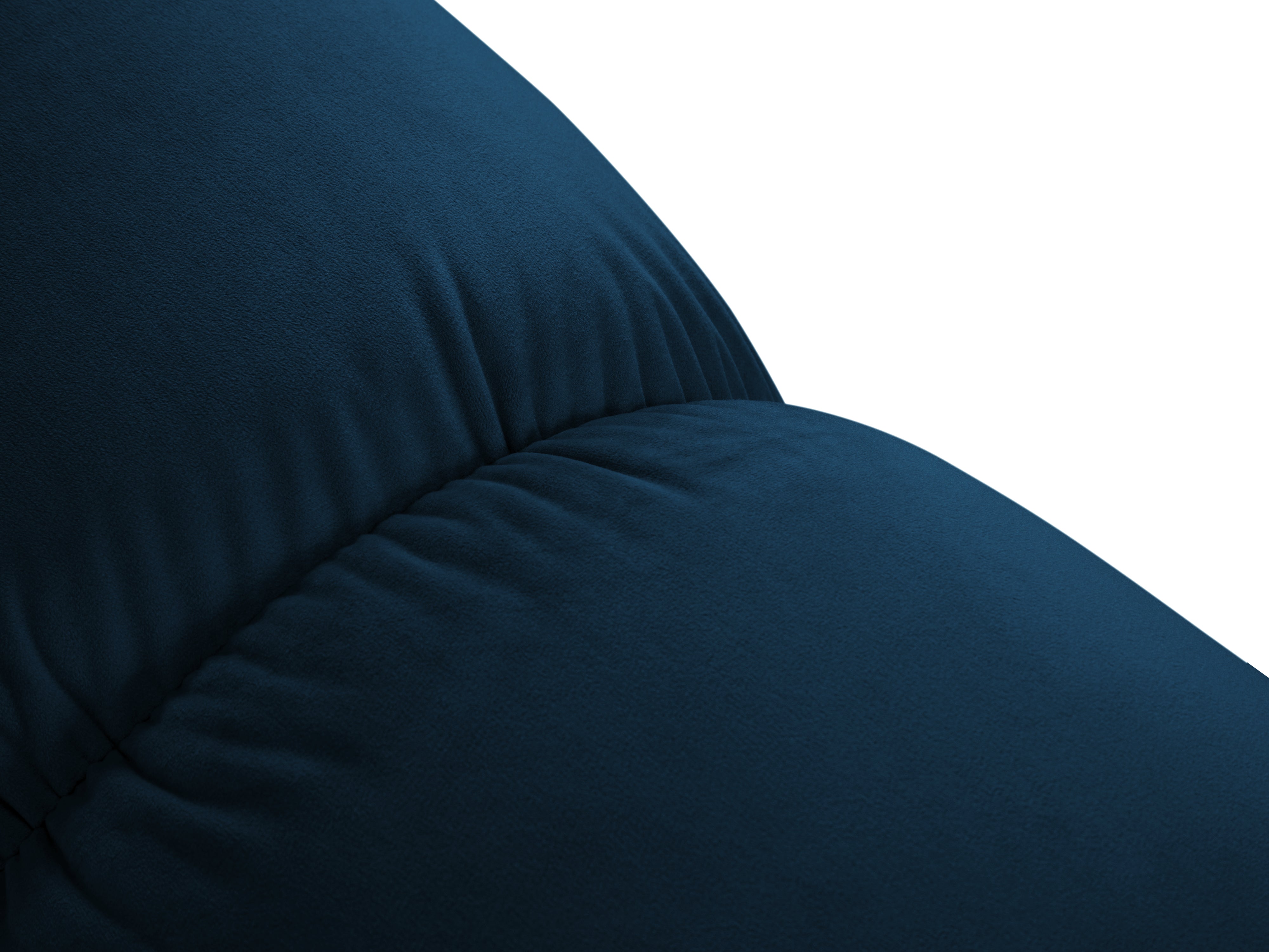Samt-Ecksofa für 4 Personen, rechtsseitig, CORTINA, königsblau