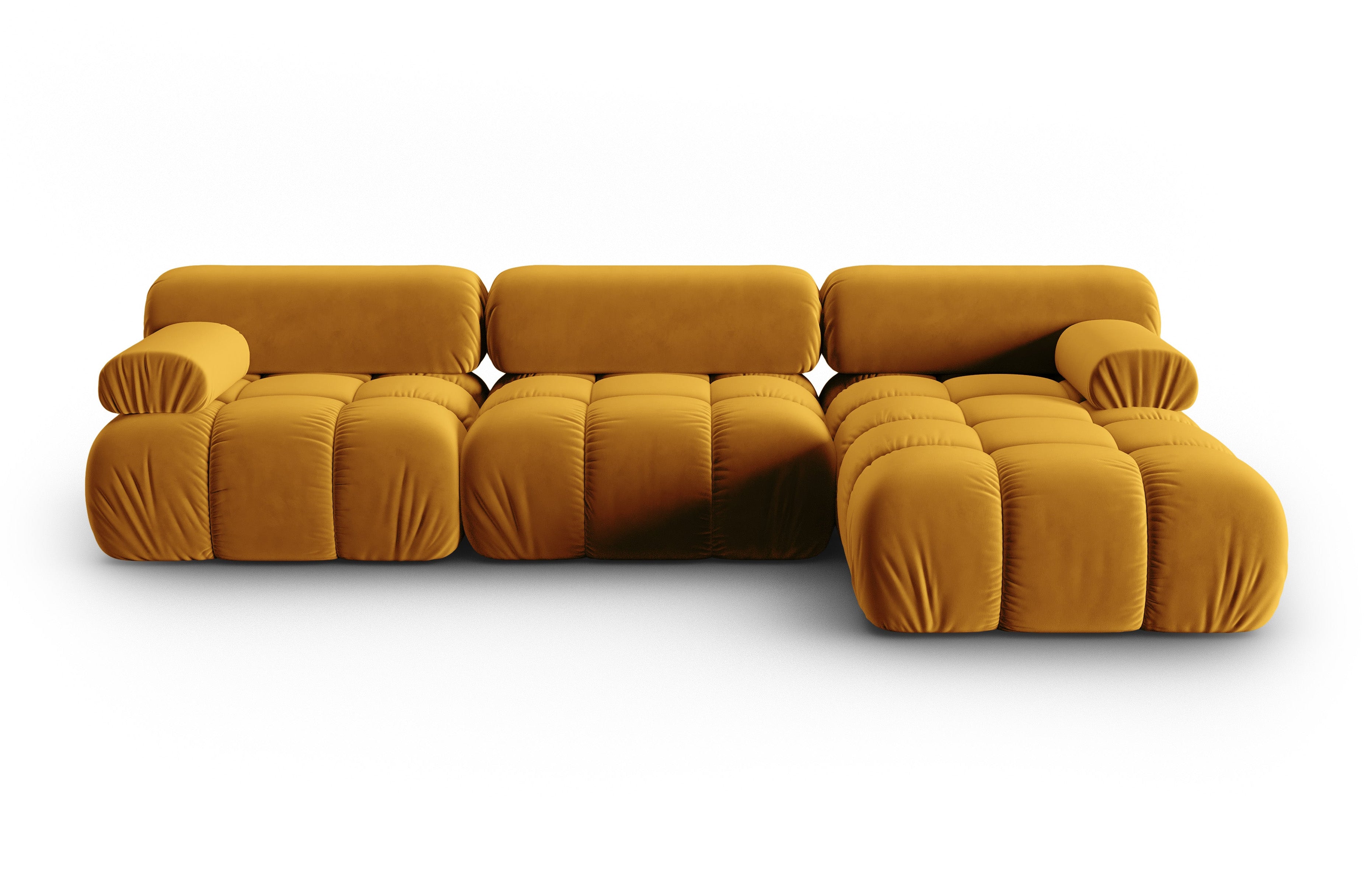 CORTINA yellow velvet corner sofa for 4 people right side [Ewelina] [Amelia spr]