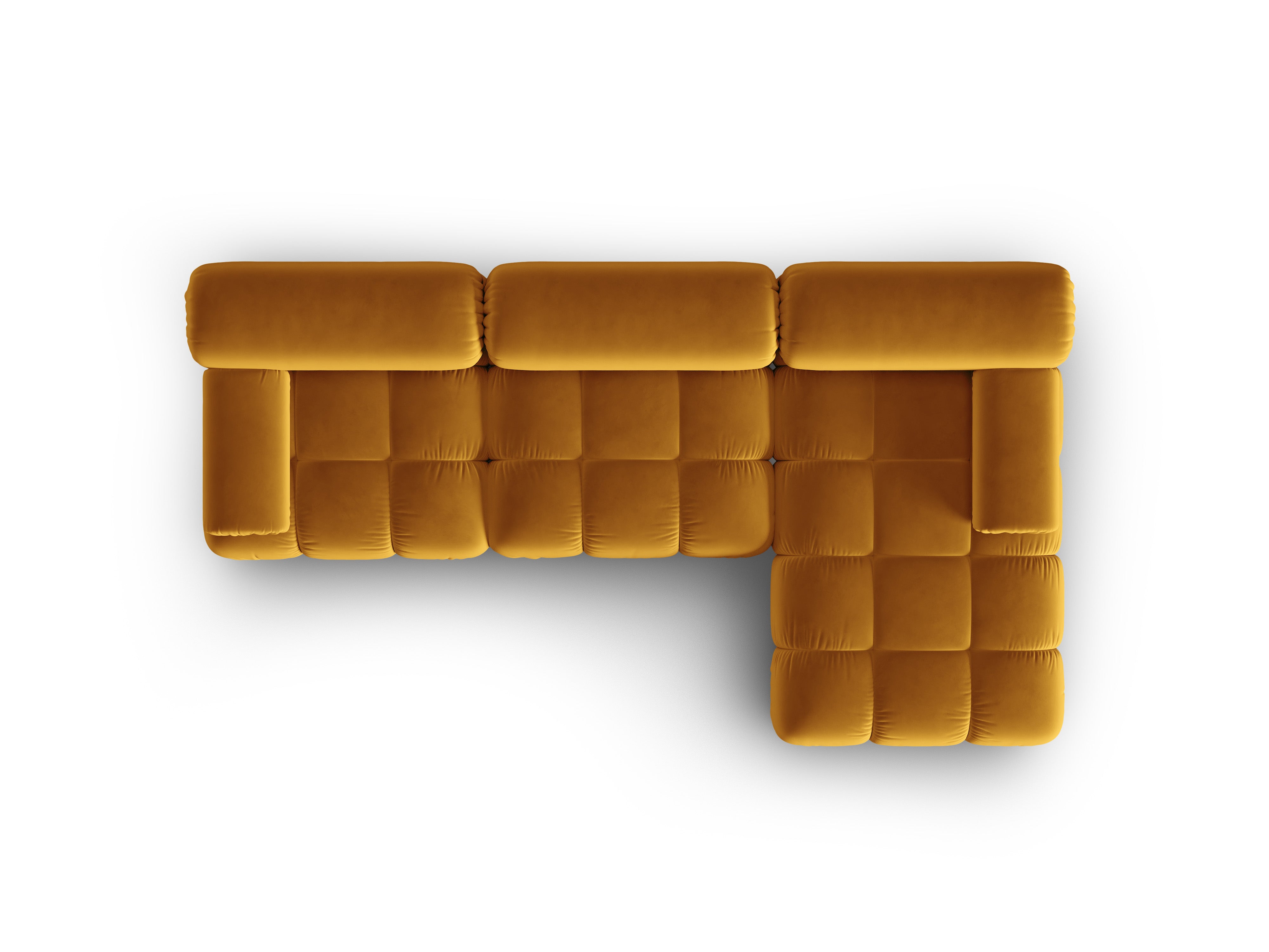 CORTINA yellow velvet corner sofa for 4 people right side [Ewelina] [Amelia spr]