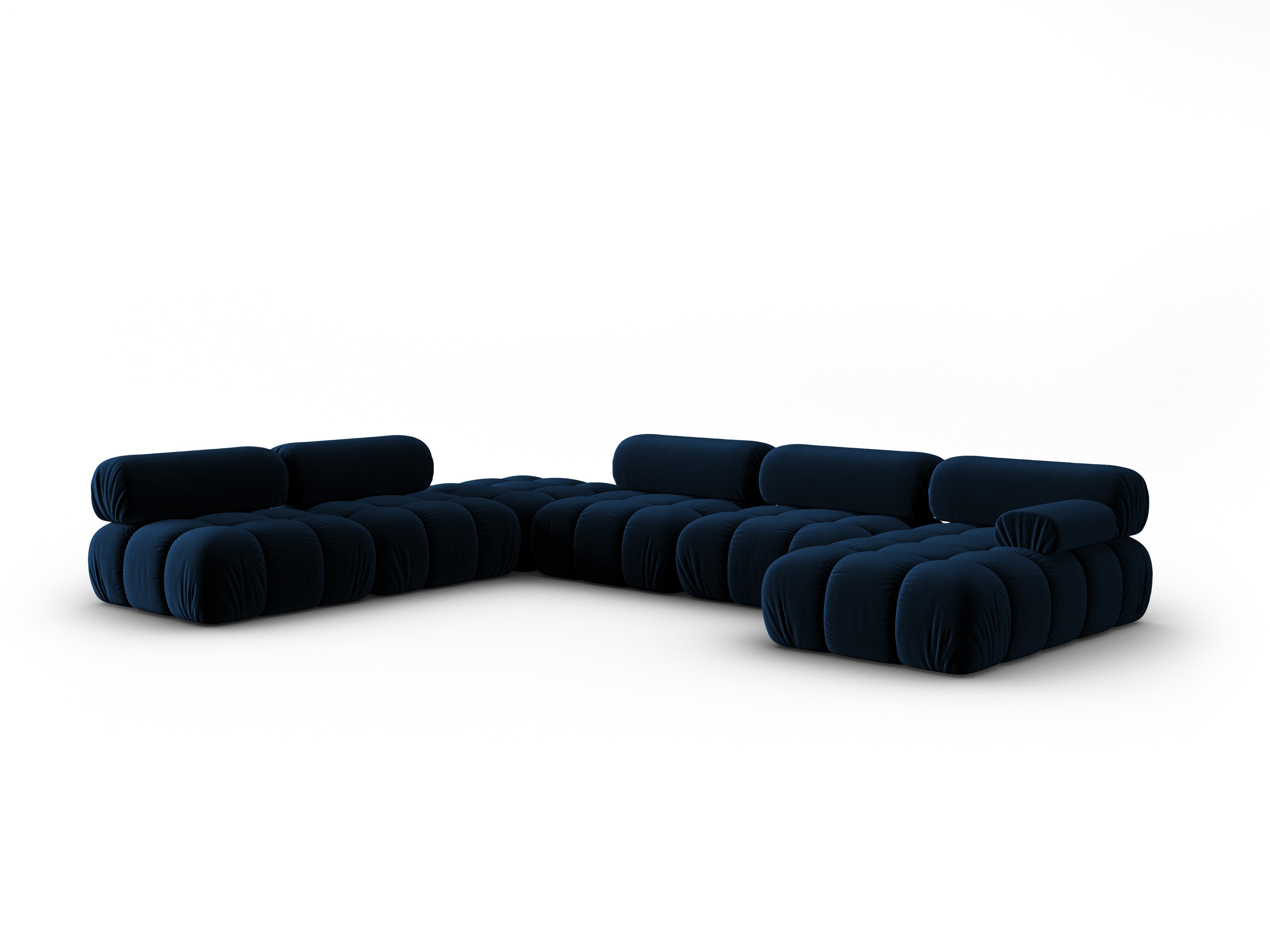 Panoramic Velvet Left-Arm Sofa CORTINA Royal Blue