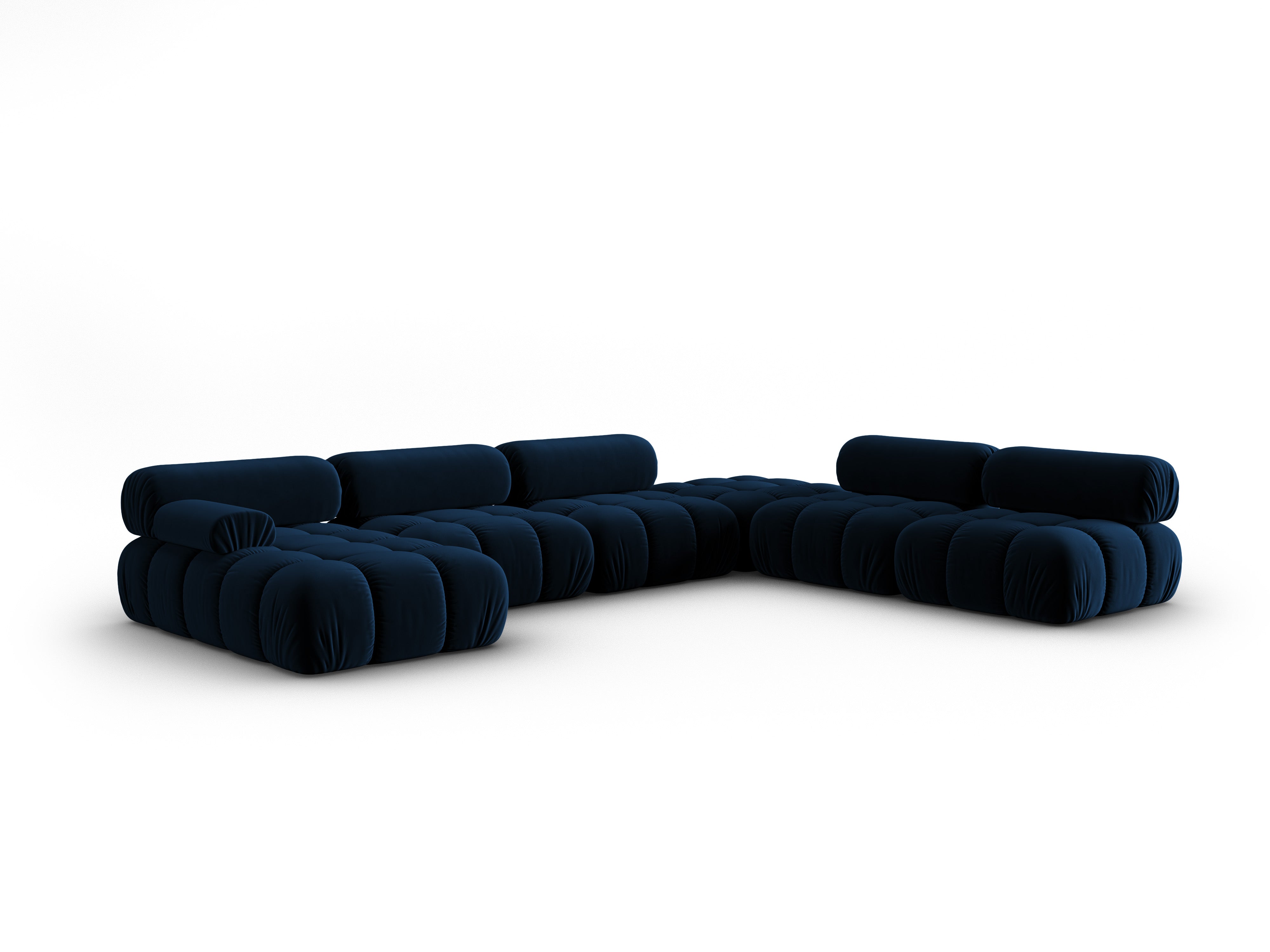 CORTINA Royal Blue Right-Hand Velvet Panoramic Corner Sofa