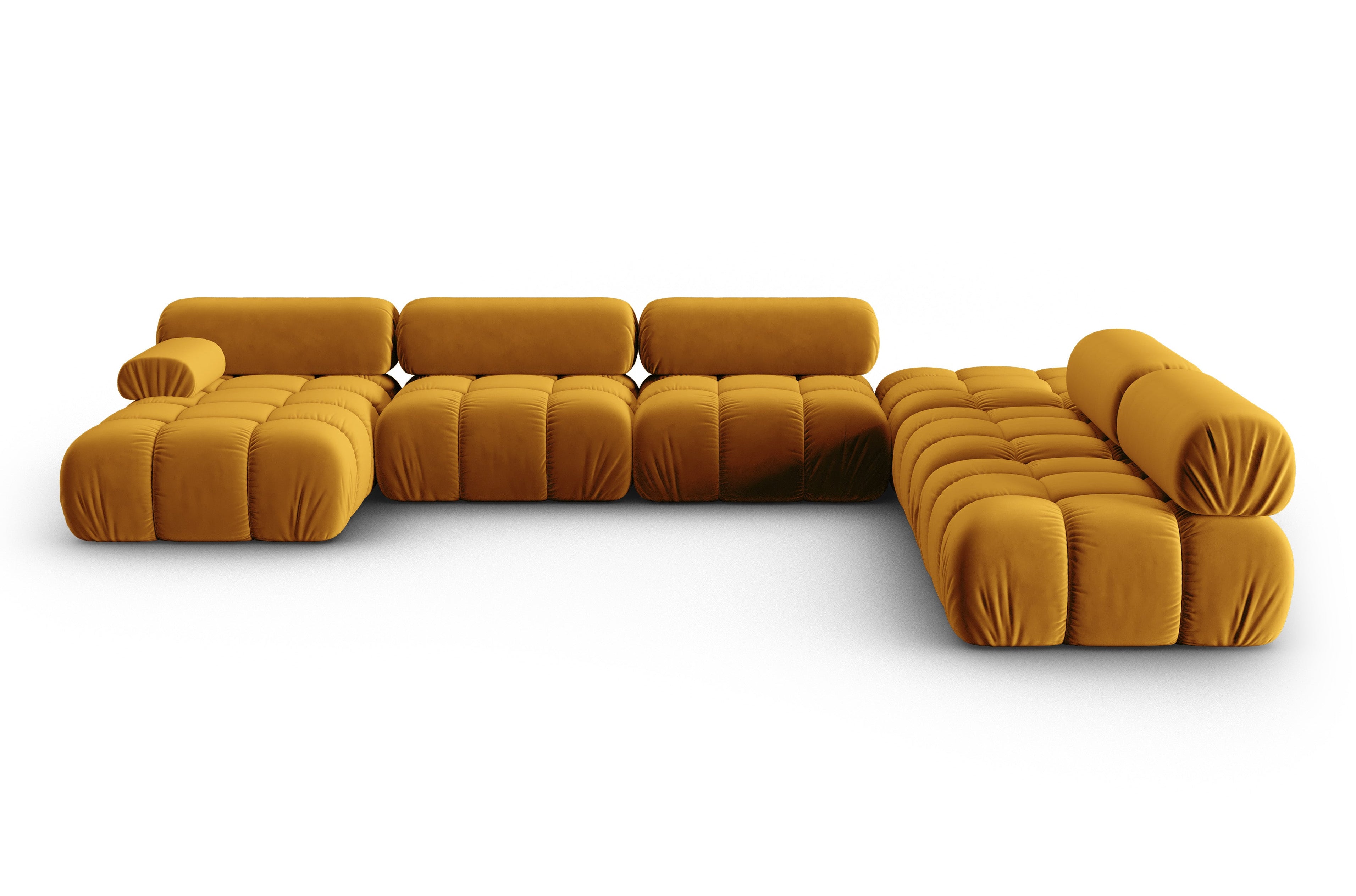 CORTINA Yellow Right-Hand Velvet Panoramic Corner Sofa