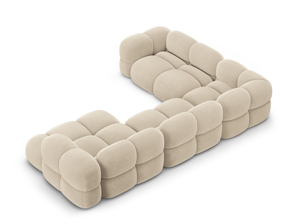 Left-facing U-shaped velvet corner sofa LORETTO beige
