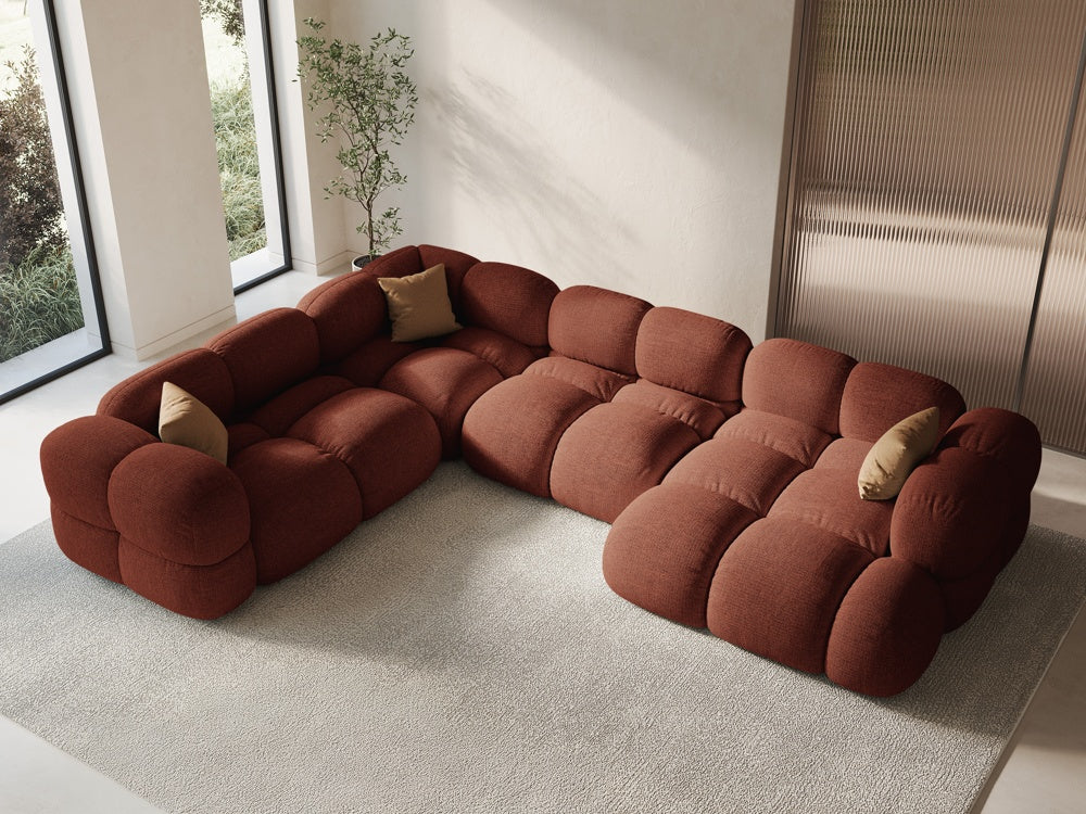 Left-facing U-shaped sofa LORETTO coral