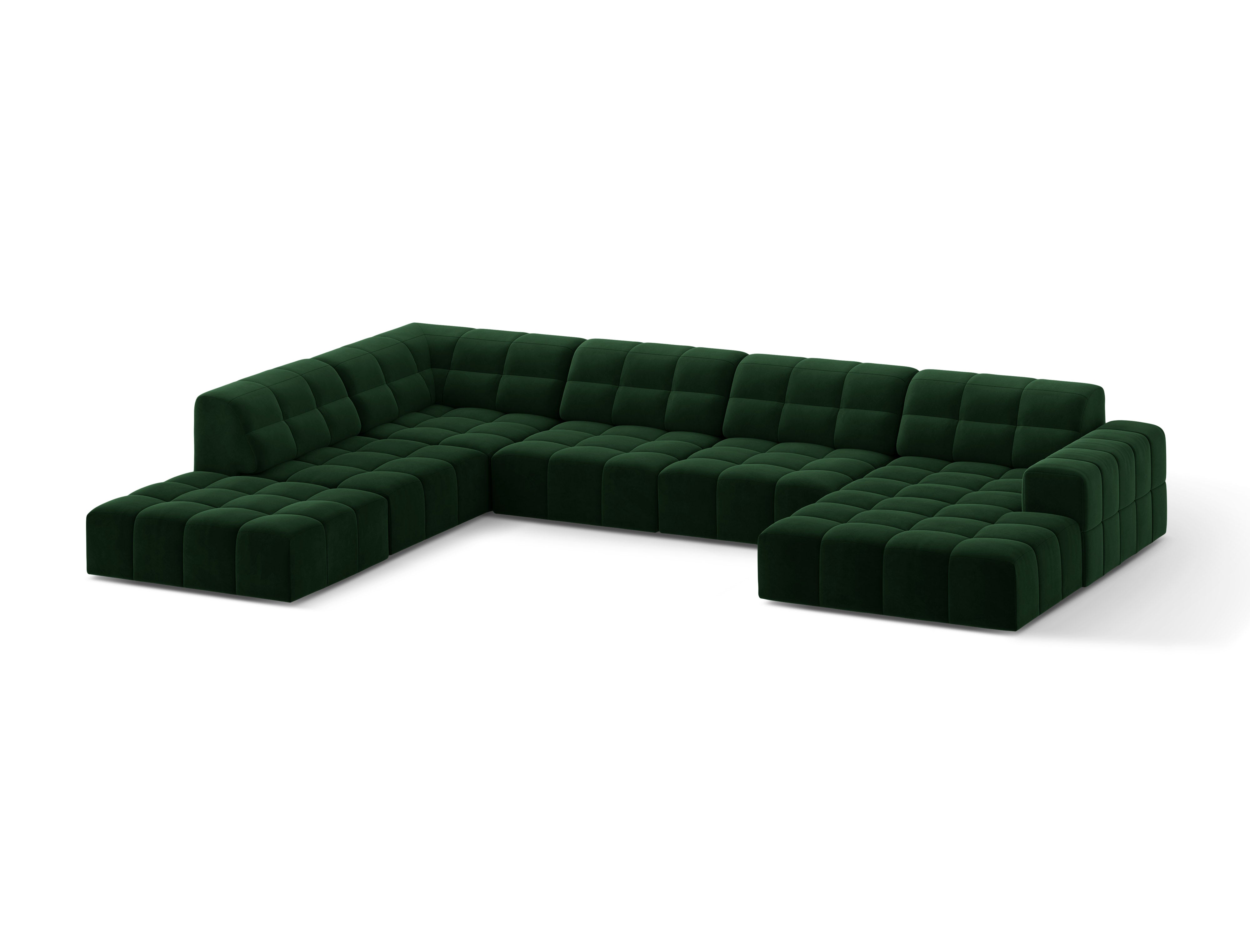 Eine Ecke in Form in Velvet links links -Sided Chicago Bottle Green Green